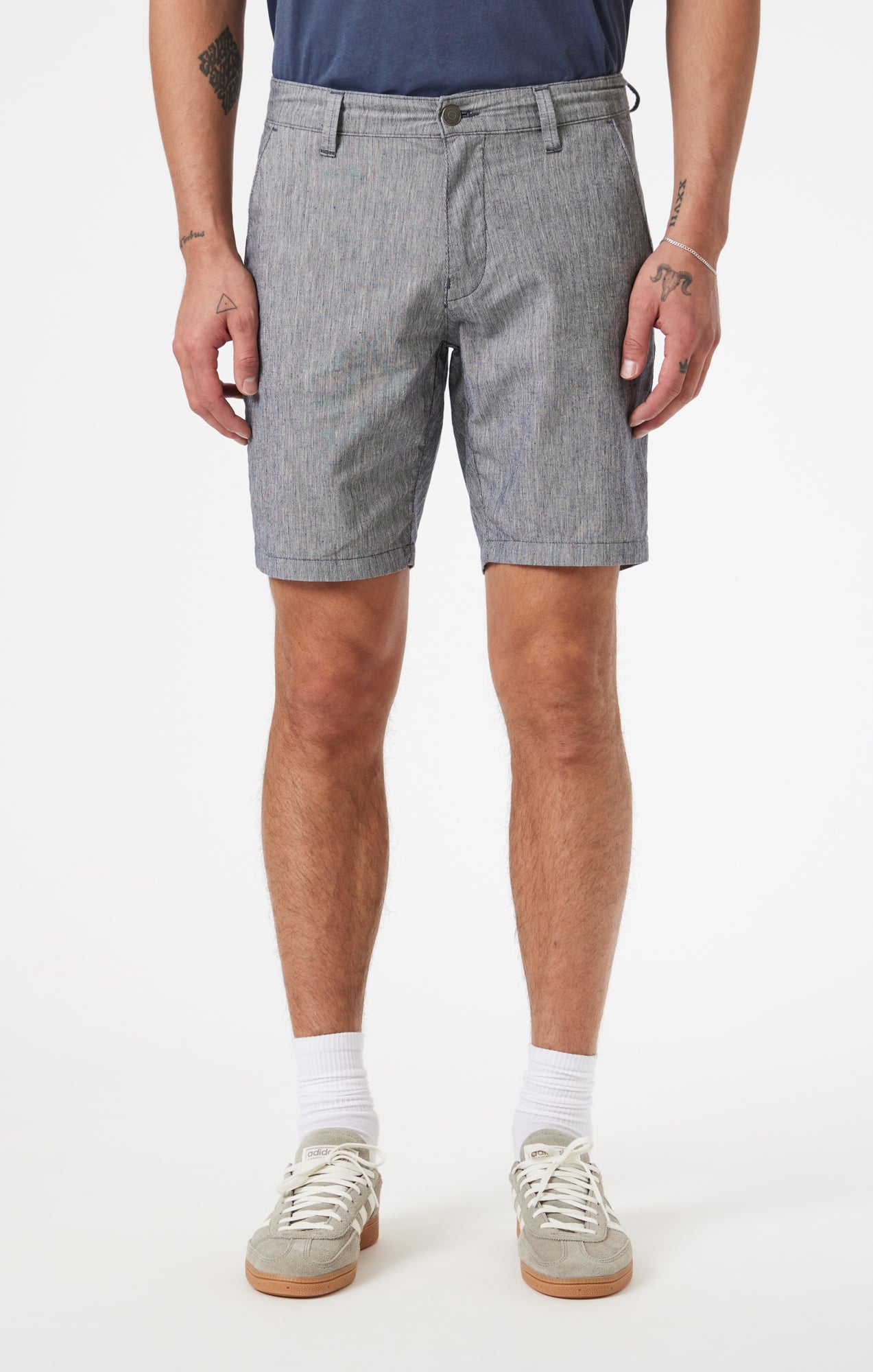 NOAH SHORTS IN NAVY LINEN STRIPE - Mavi Jeans