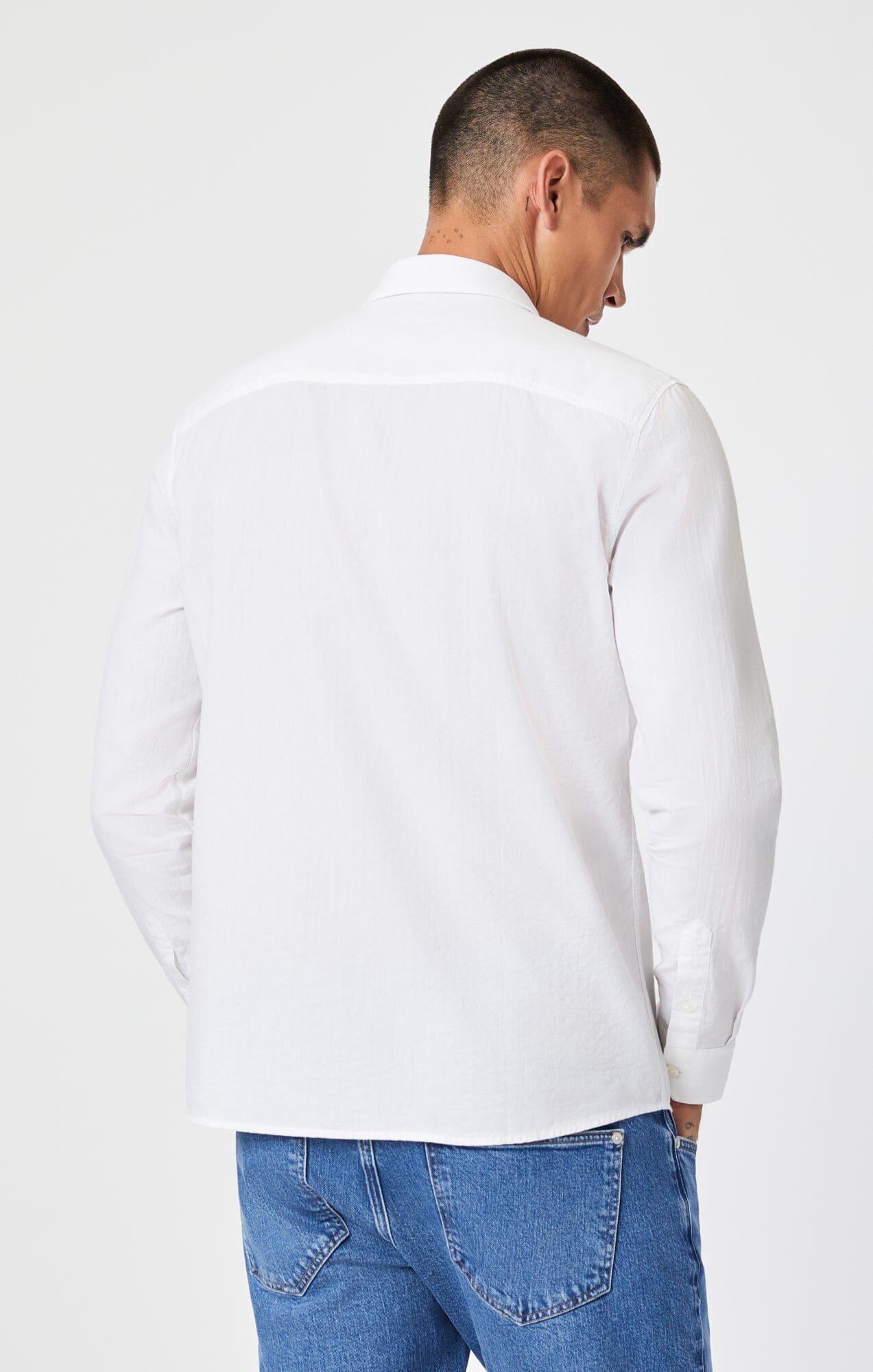 Mavi Men's Button Up-Long Sleeve Shirt In White Mavi Jeans Mavi Men's Button Up-Long Sleeve Shirt In White Mavi Jeans
