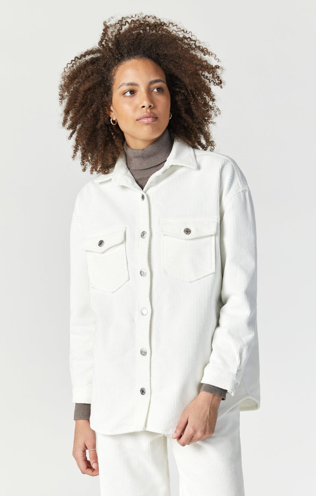 LIVIA OVERSIZED DENIM SHIRT IN OFF-WHITE CORD - Mavi Jeans