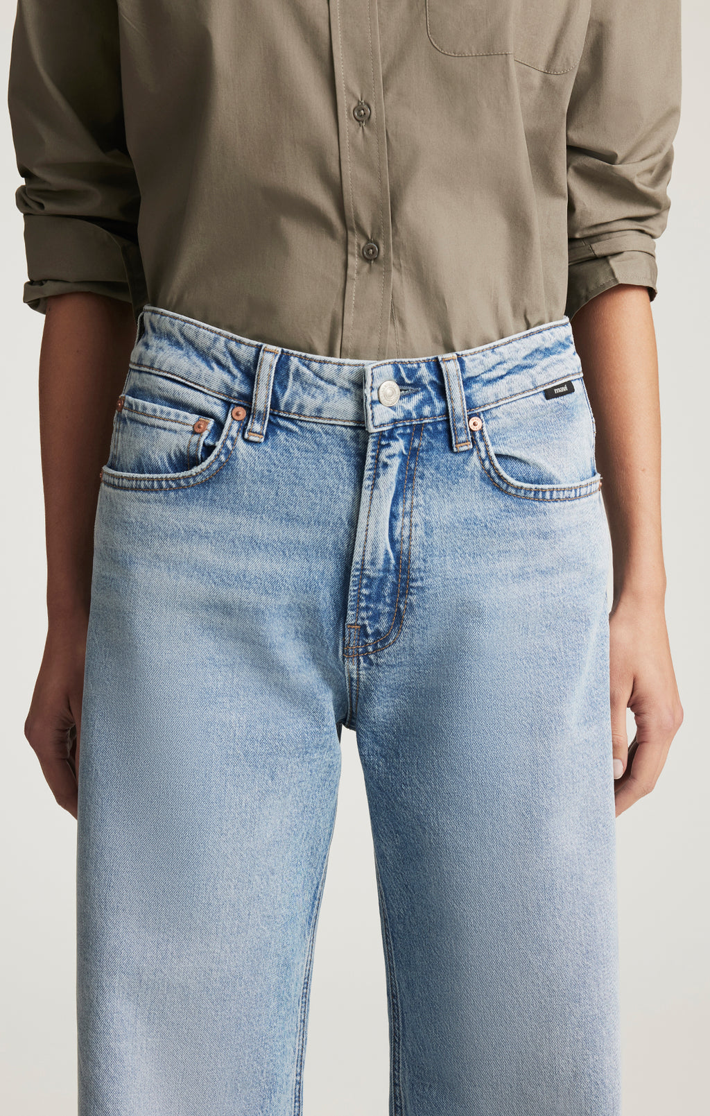 FLORIDA CUFFED WIDE LEG IN LIGHT BRUSHED CLASSIC BLUE - Mavi Jeans