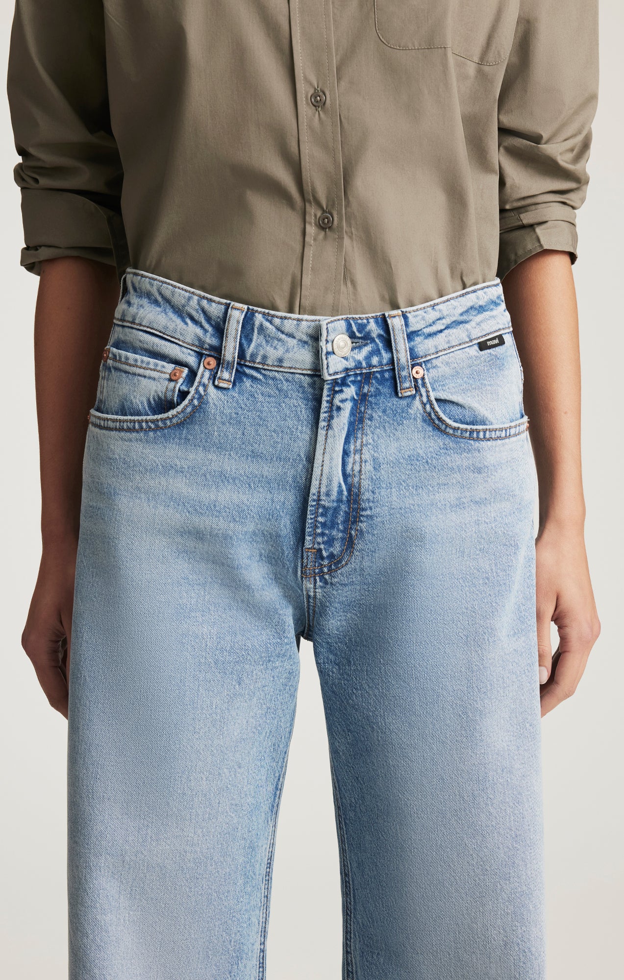 FLORIDA CUFFED WIDE LEG IN LIGHT BRUSHED CLASSIC BLUE - Mavi Jeans