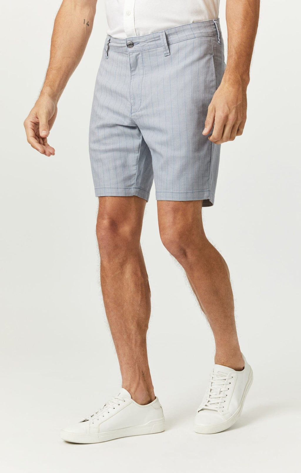 NOAH SHORTS IN BLUE STRIPE LINEN - Mavi Jeans