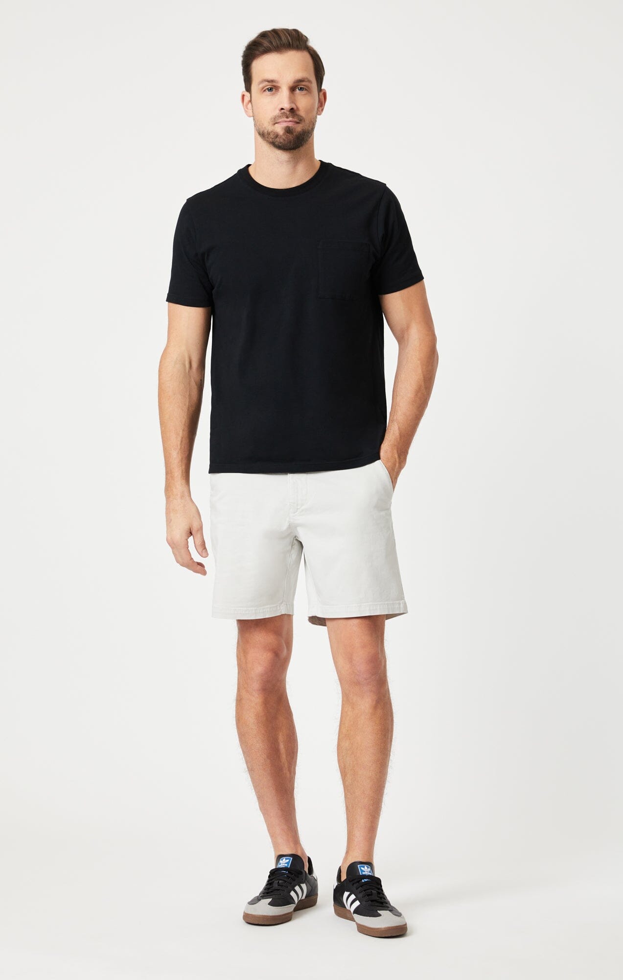 NATE SHORTS IN OYSTER MUSHROOM TWILL - Mavi Jeans