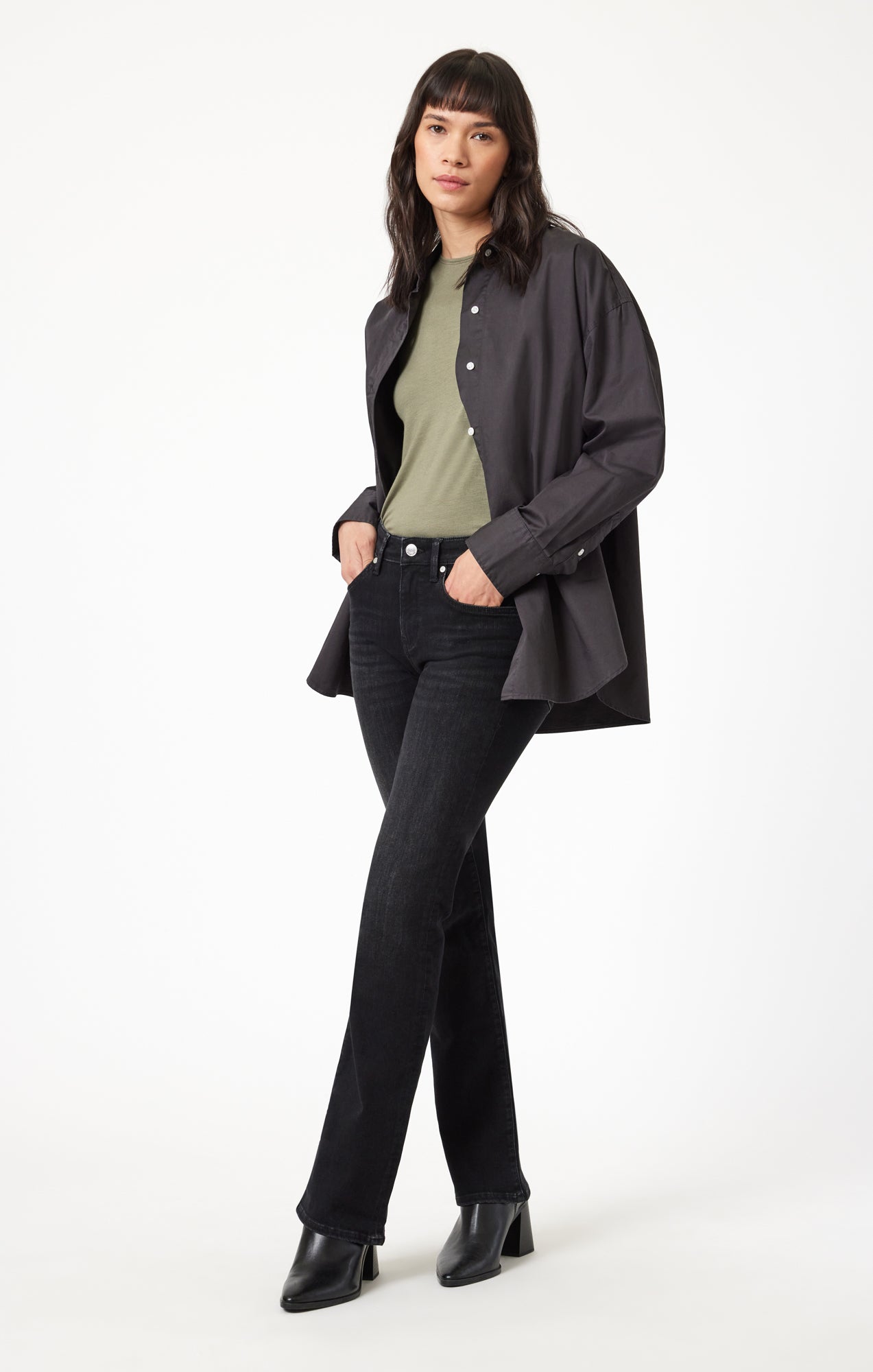 MOLLY BOOTCUT IN SMOKE BRUSHED FEATHER BLUE - Mavi Jeans