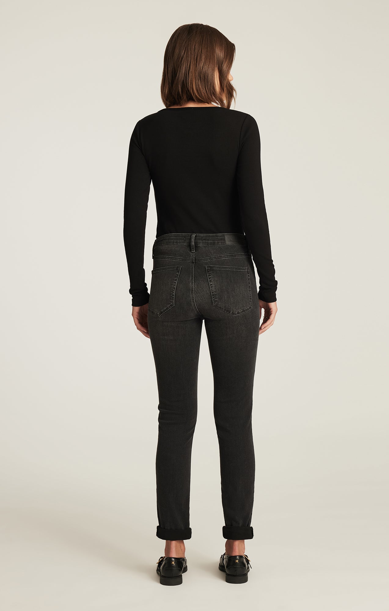 KATHLEEN SLIM BOYFRIEND IN SMOKE BRUSHED FEATHER BLUE