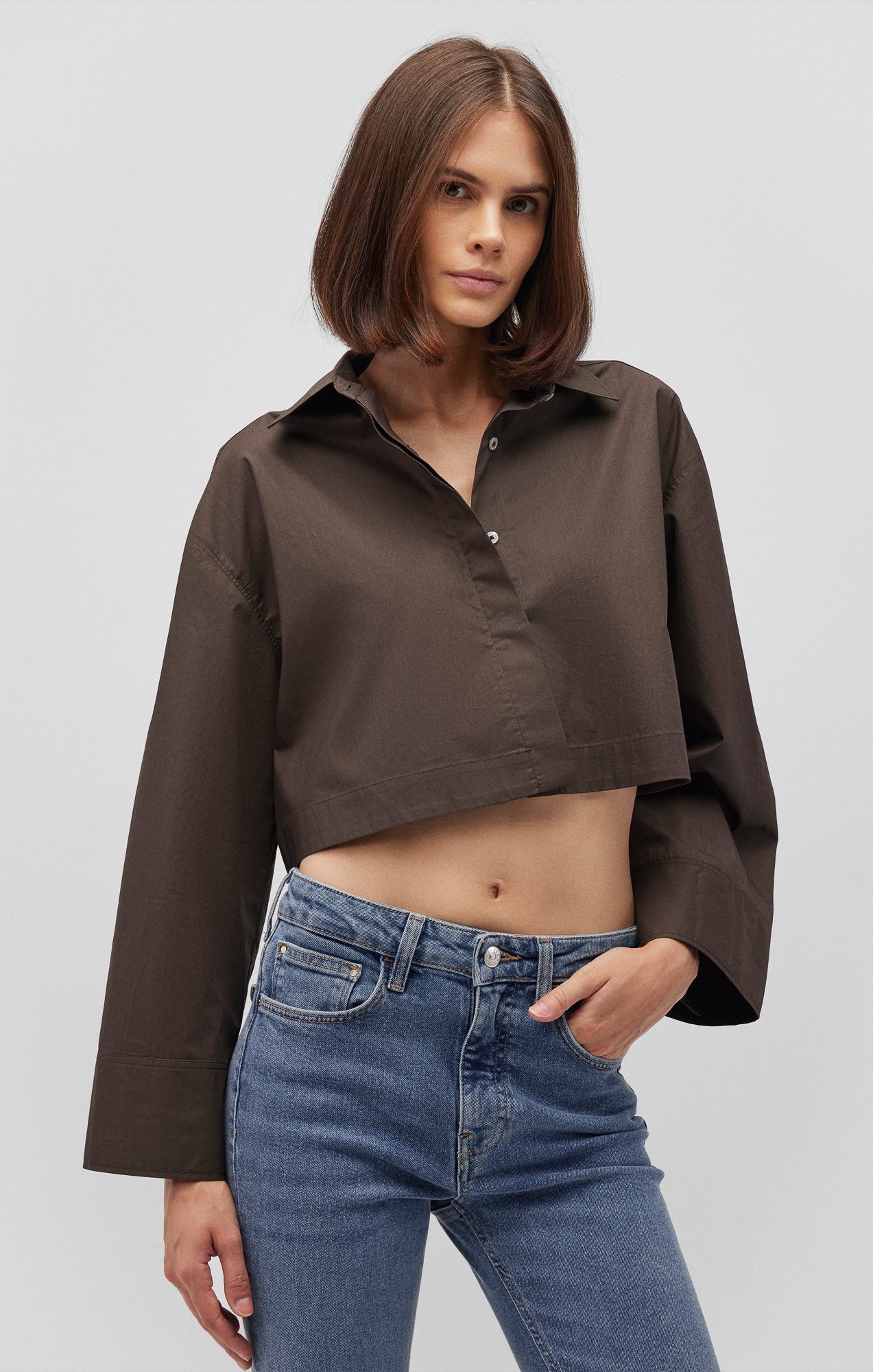 売れ筋商品|||ジースター シャツ レディース トップス CROPPED SHIRT - Button-down blouse - worn in nighttime sky 5Fh380QWLH7zCHSDjbdnACHmqWzoxF