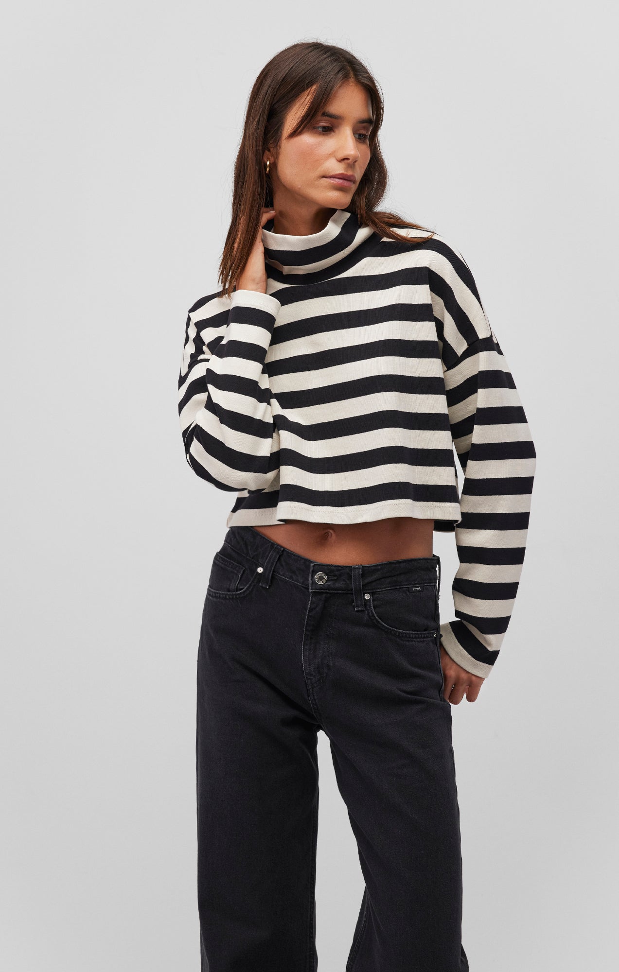 LONG SLEEVE TURTLENECK CROP TOP - Mavi Jeans