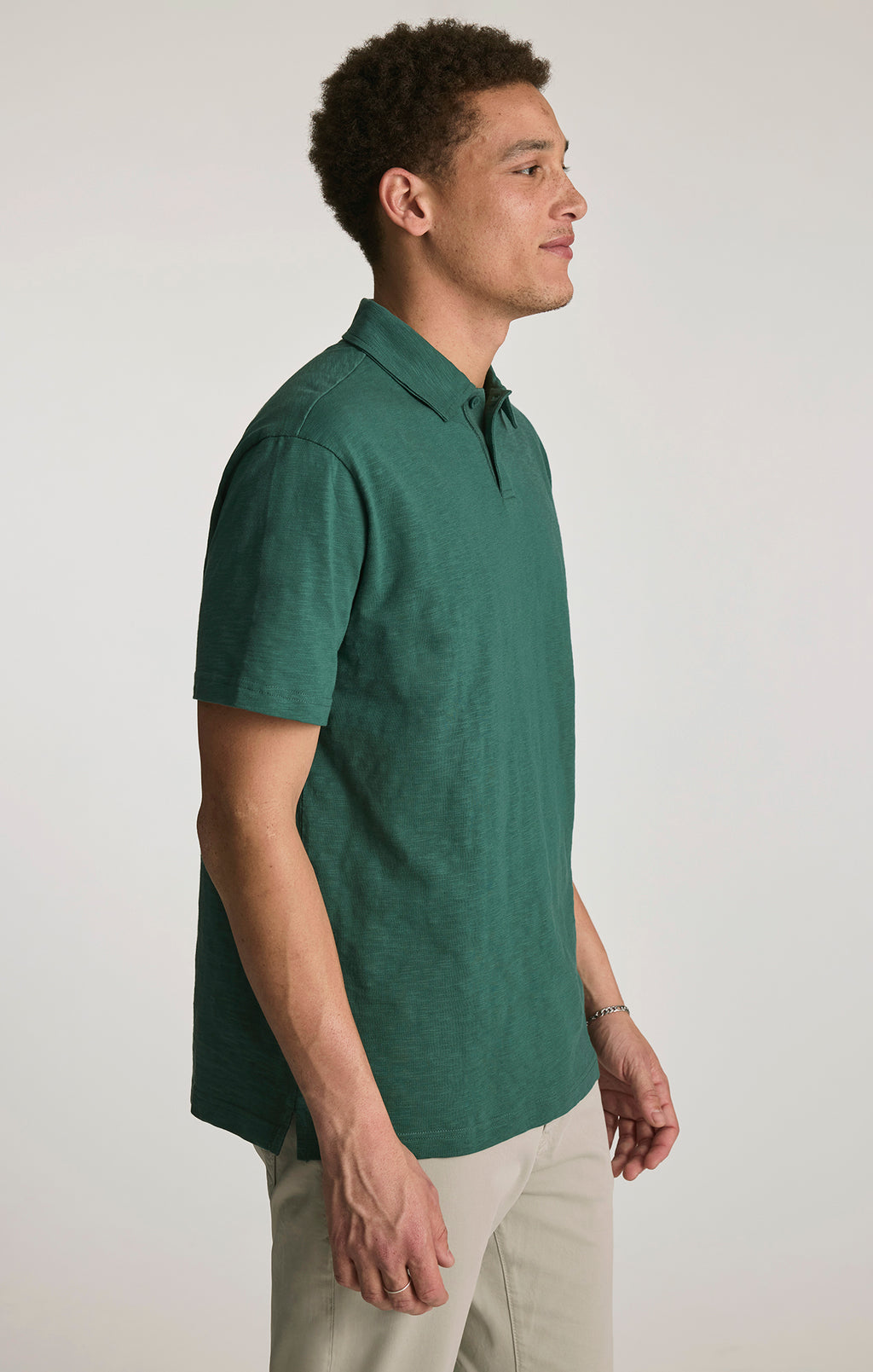 SLUB POLO T-SHIRT IN BISTRO GREEN - Mavi Jeans