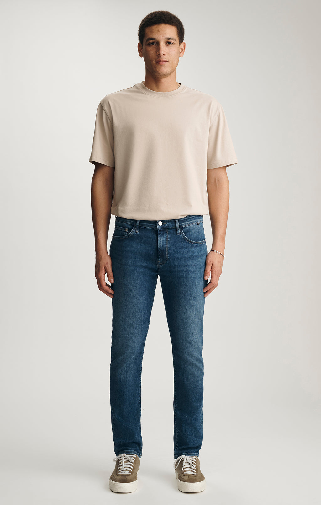 JAKE SLIM LEG IN MID BRUSHED FEATHER BLUE - Mavi Jeans