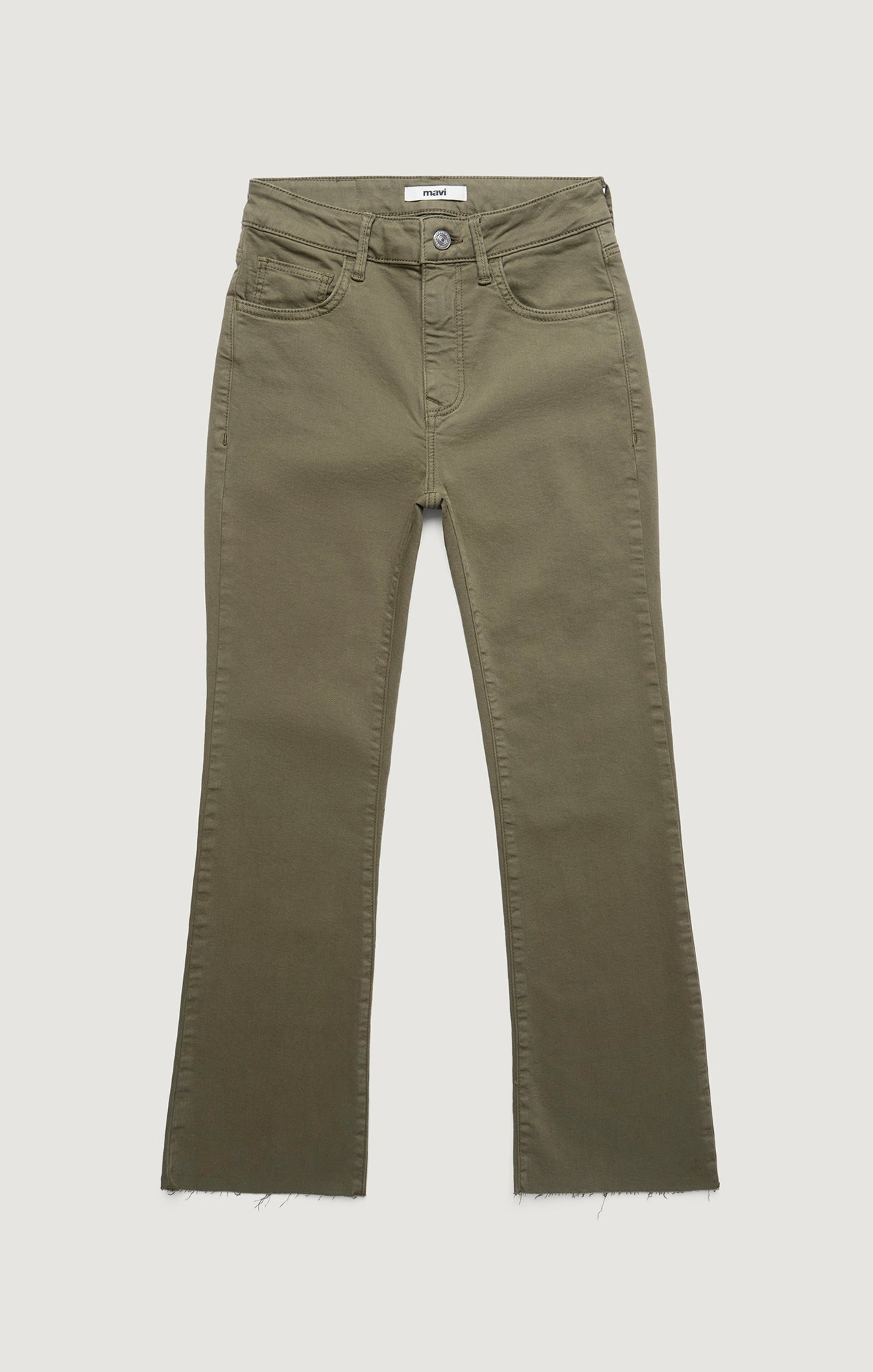 ANIKA CROPPED FLARE IN OLIVE FLEX BLUE