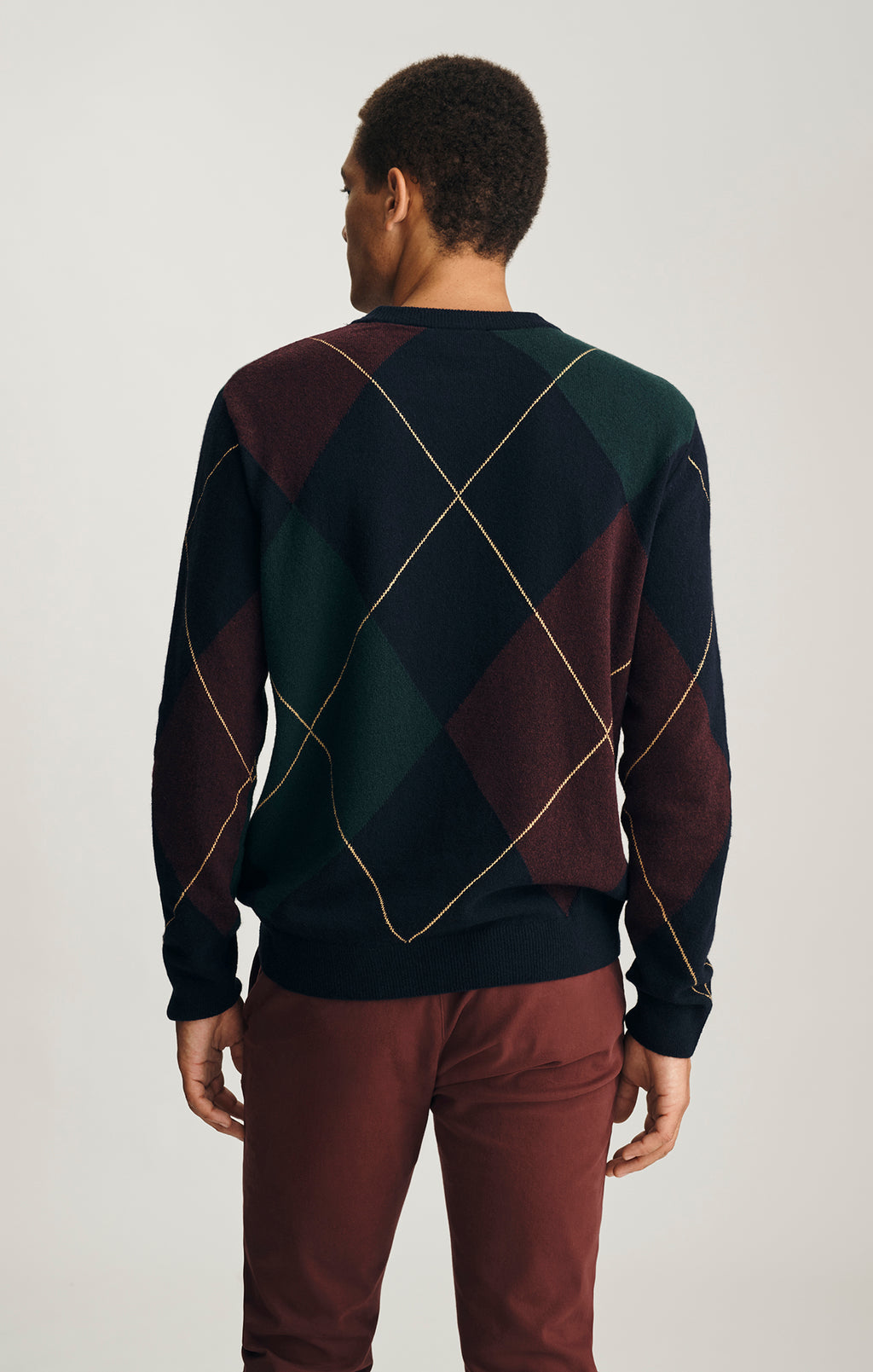 JACQUARD SWEATER IN BLACK IRIS