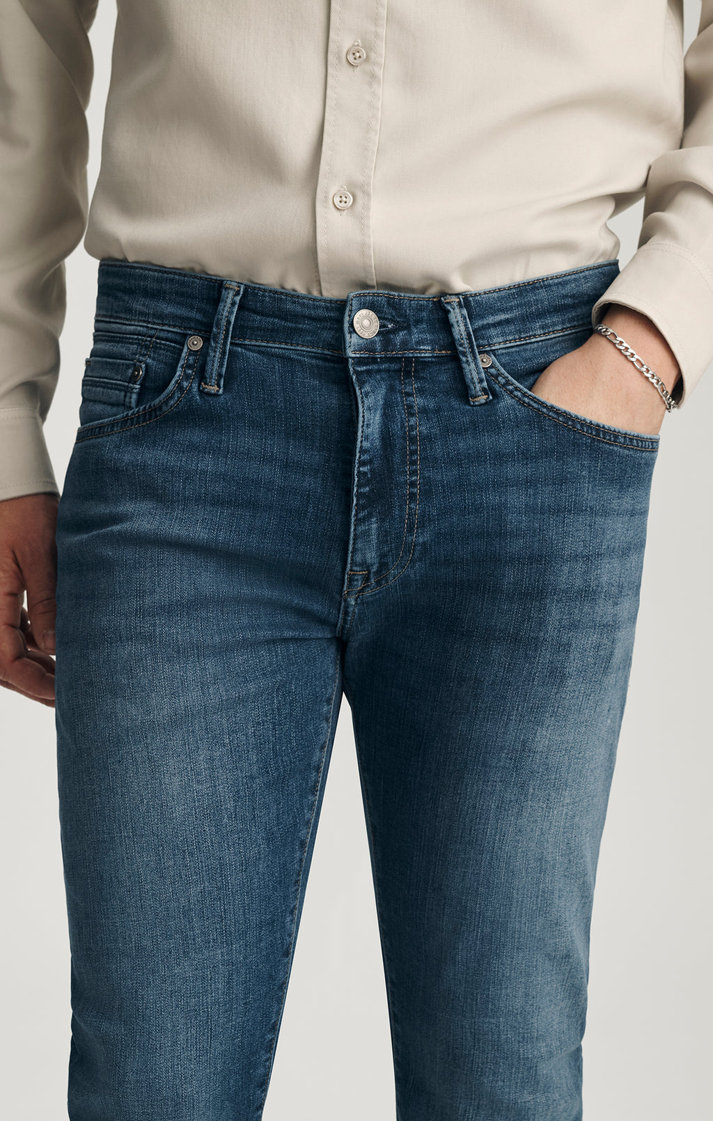 MARCUS SLIM STRAIGHT LEG IN MID USED BRUSHED ORGANIC VINTAGE - Mavi Jeans