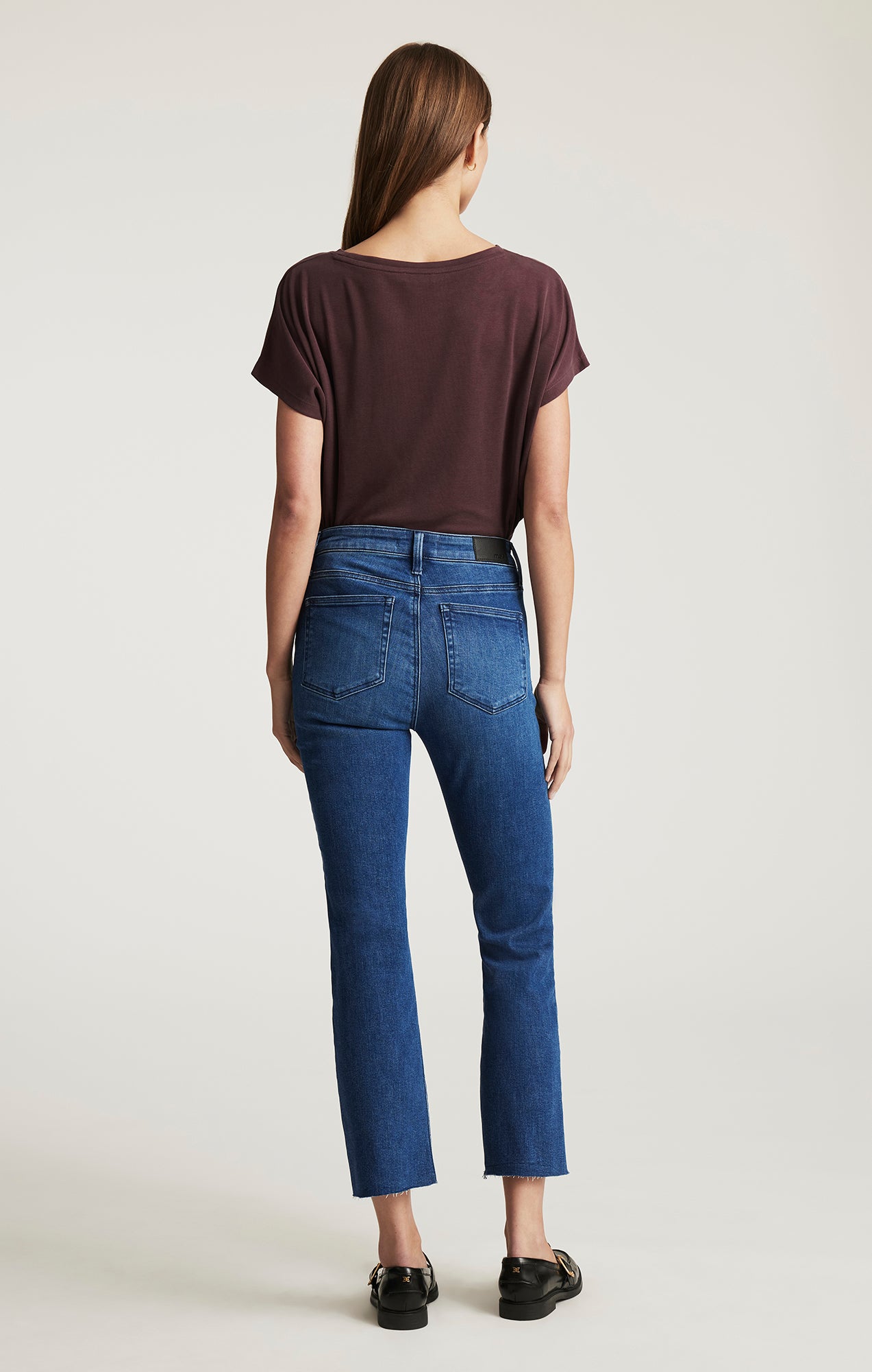 ANIKA CROPPED FLARE IN DARK BRUSHED FLEX BLUE - Mavi Jeans