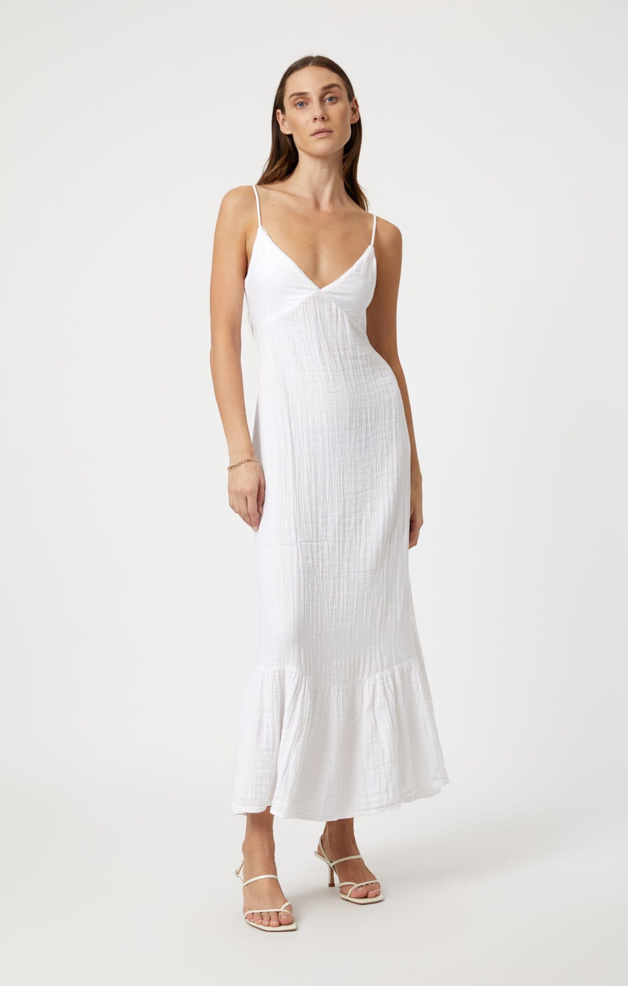 WOVEN MAXI DRESS IN WHITE - Mavi Jeans