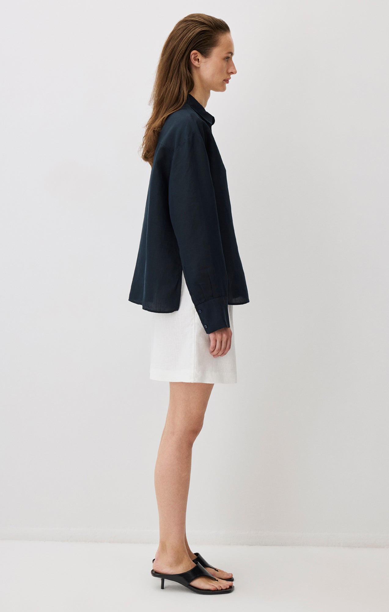 LONG SLEEVE TENCEL™ SHIRT IN BLACK IRIS - Mavi Jeans