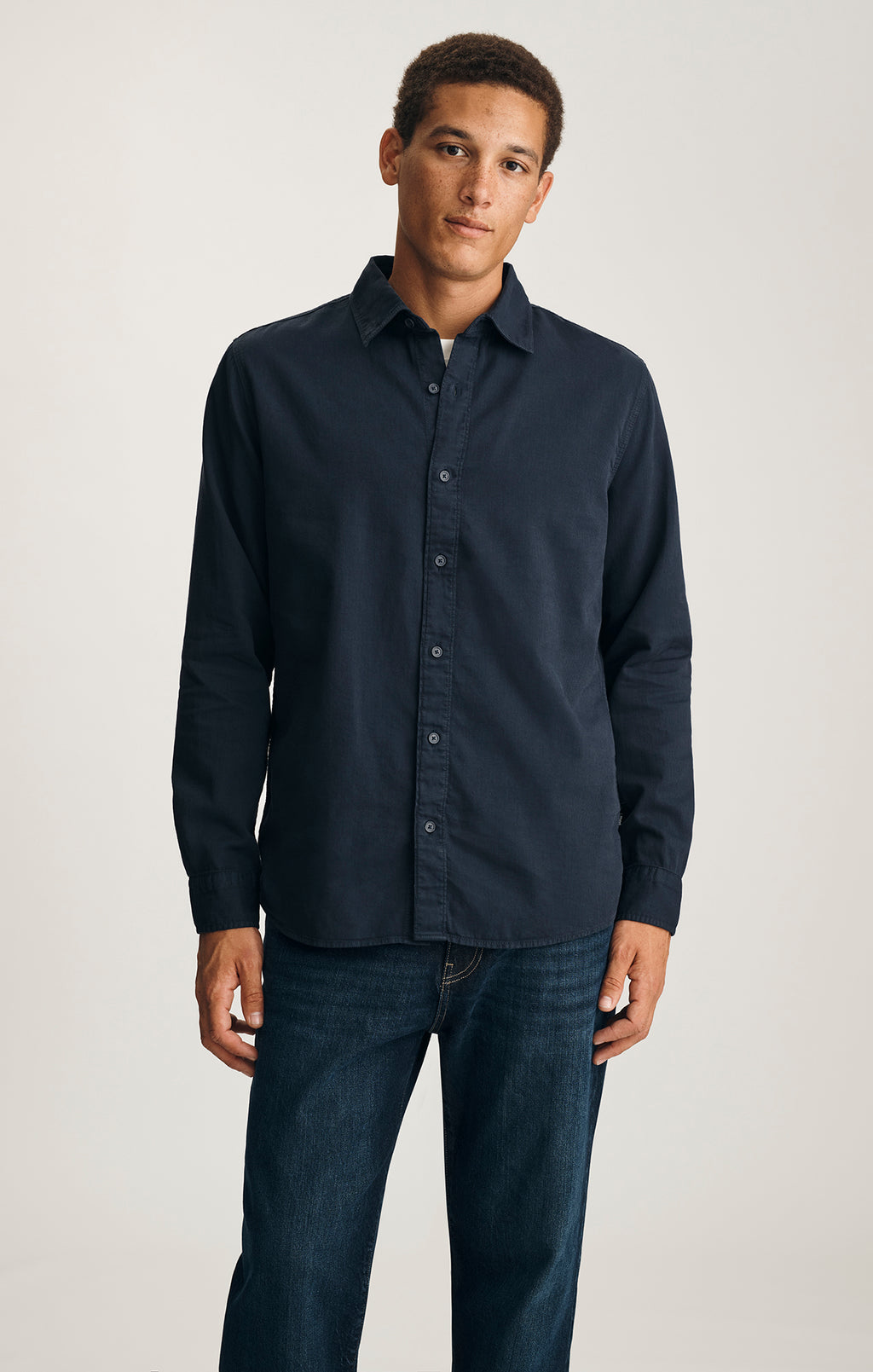 LONG SLEEVE BUTTON-UP SHIRT IN OUTER SPACE