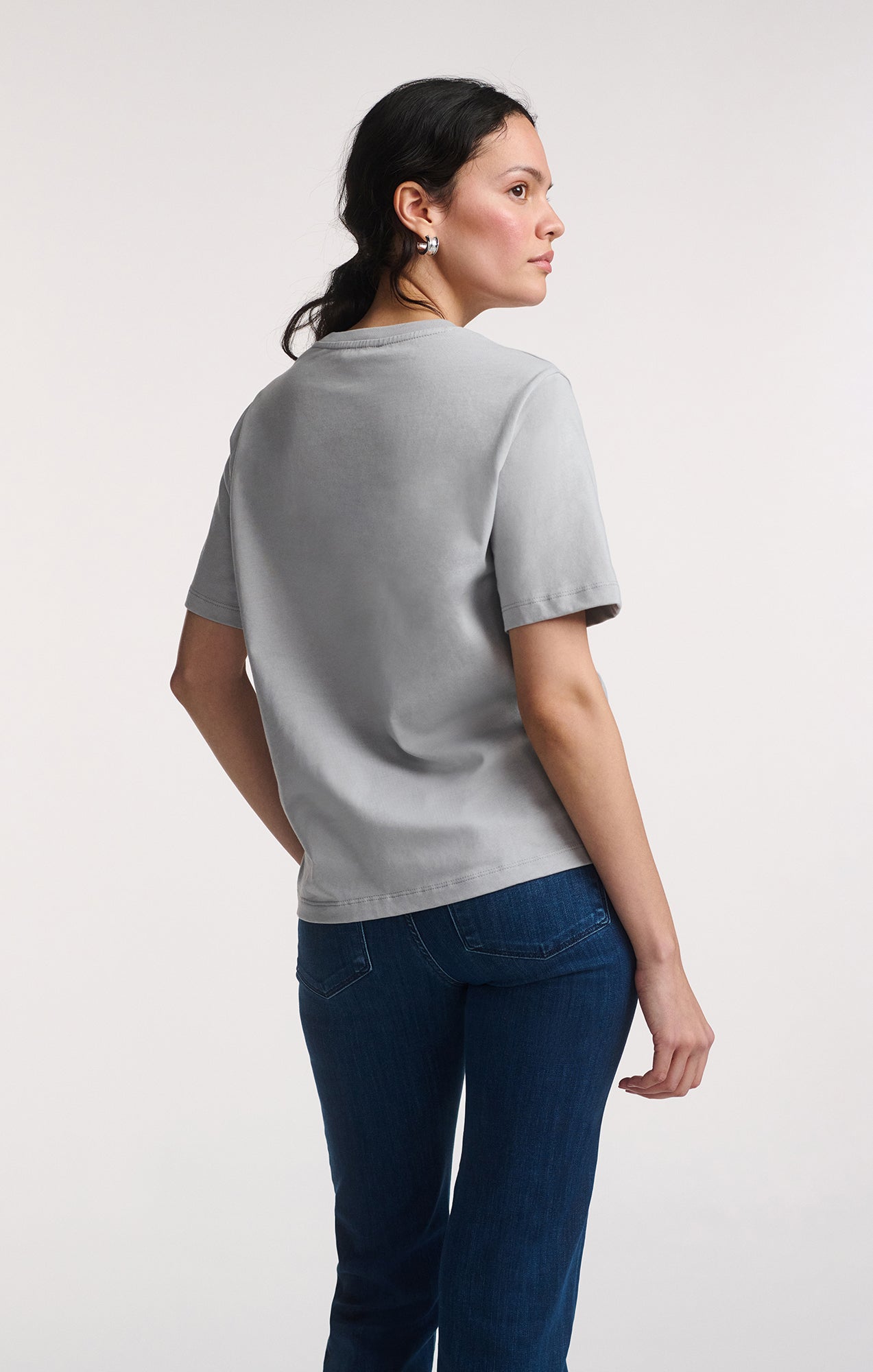SHORT SLEEVE CREW NECK T-SHIRT IN HIGH-RISE - Mavi Jeans