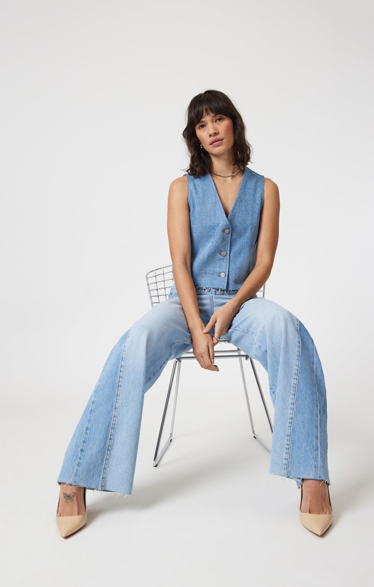 MALIBU WIDE LEG IN BLOCKING DENIM - Mavi Jeans