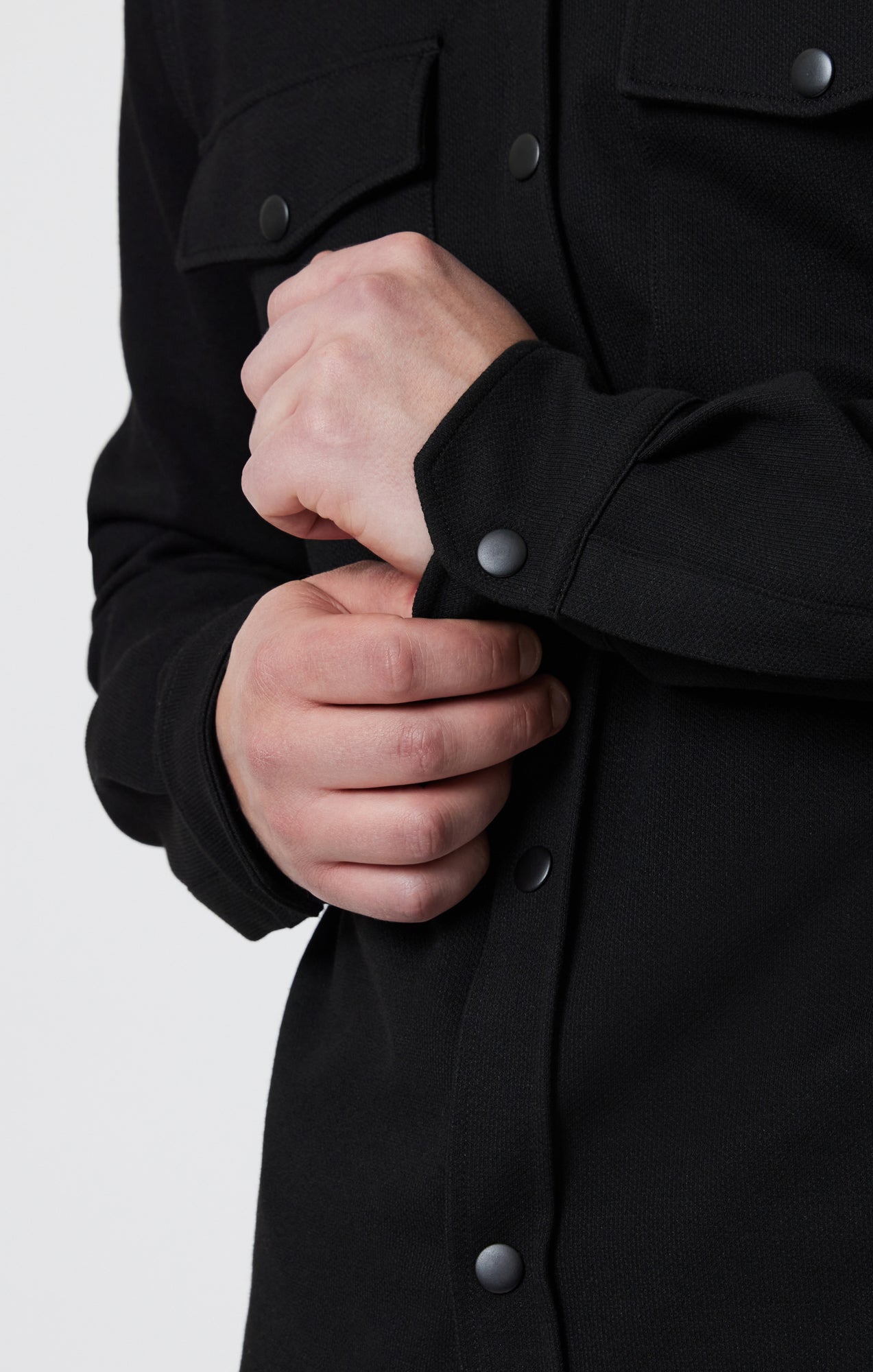 25SS marka ONE PIECE COLLARED SHIRT サイズ2 Mavi Men's Double Pocket Snap-Button Shirt In Black
