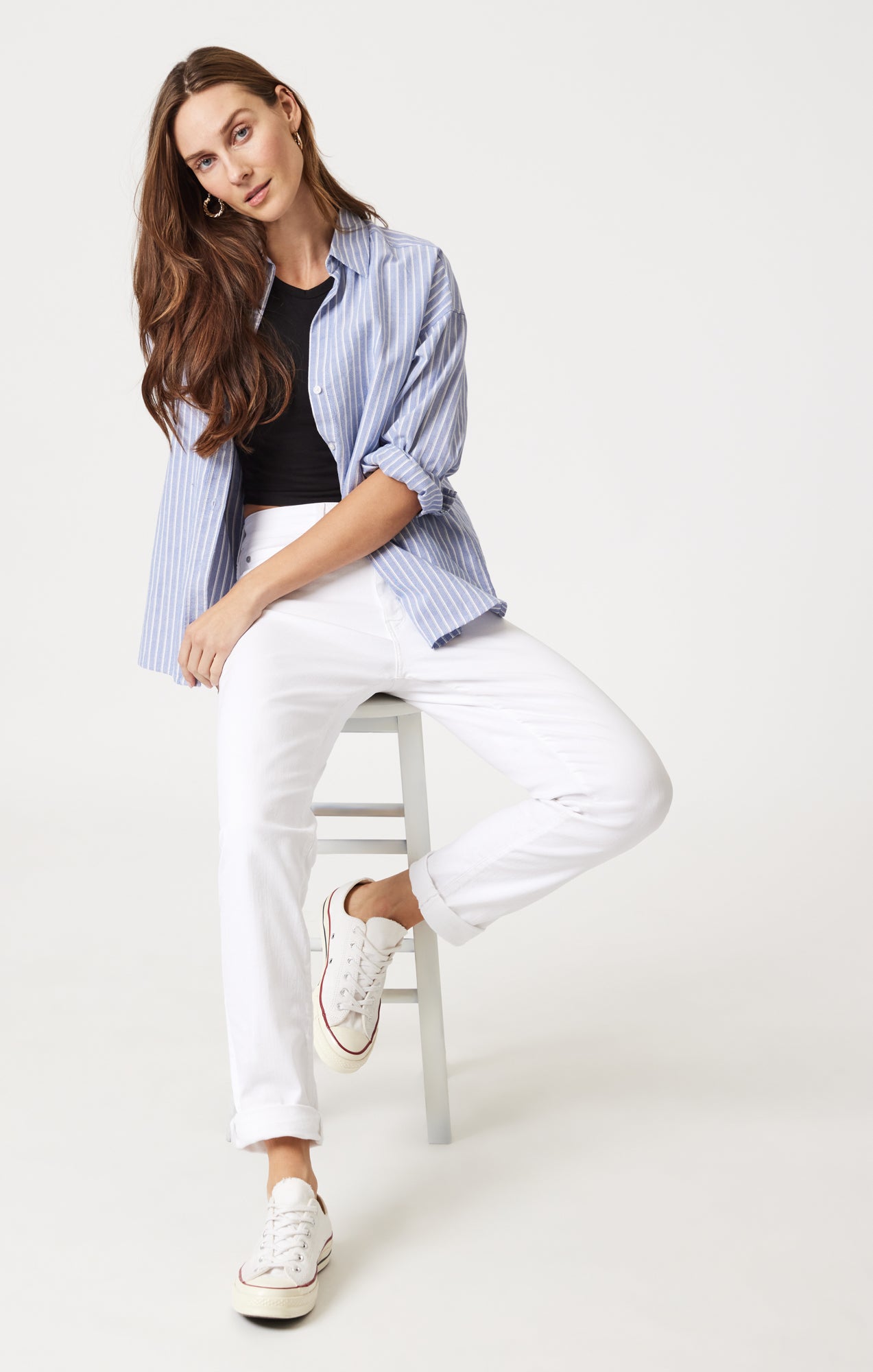 KATHLEEN SLIM BOYFRIEND IN WHITE FEATHER BLUE - Mavi Jeans