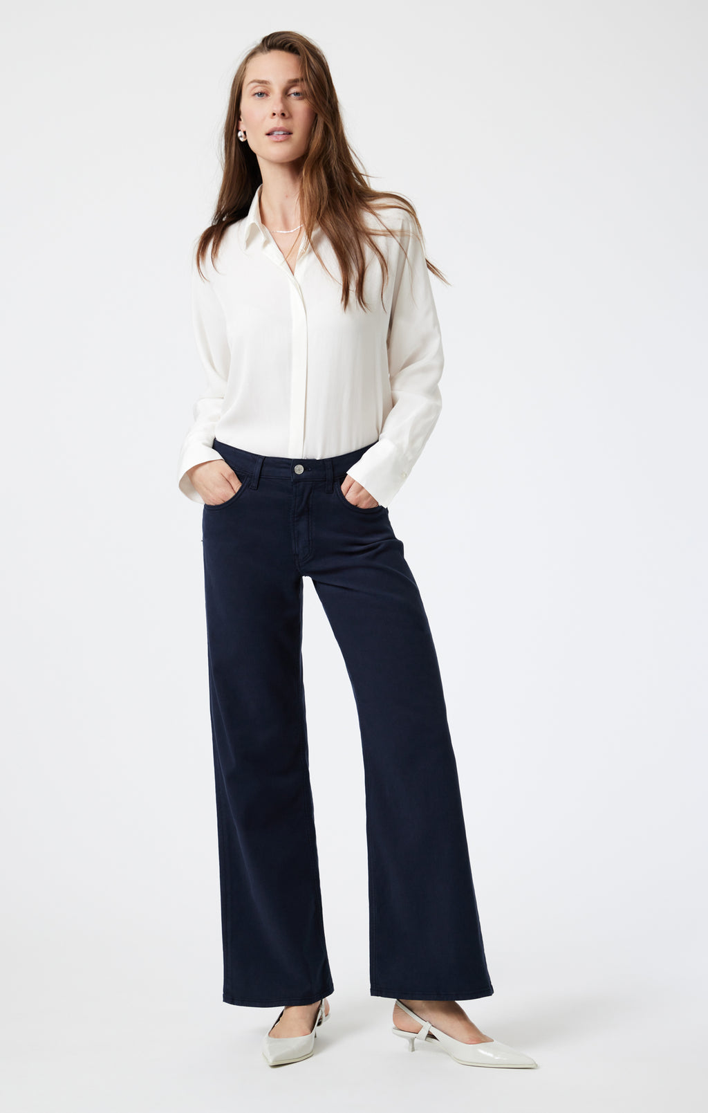 ALENA WIDE LEG IN MIDNIGHT LUXE TWILL - Mavi Jeans