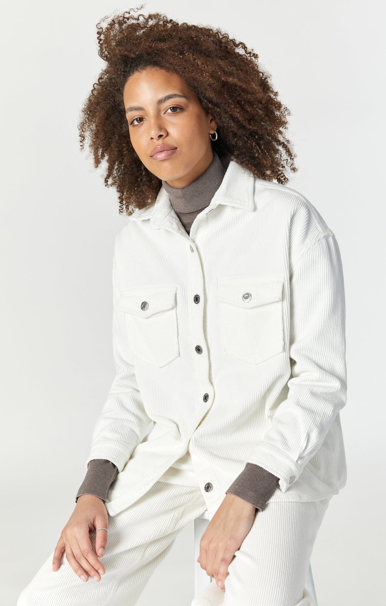 LIVIA OVERSIZED DENIM SHIRT IN OFF-WHITE CORD - Mavi Jeans