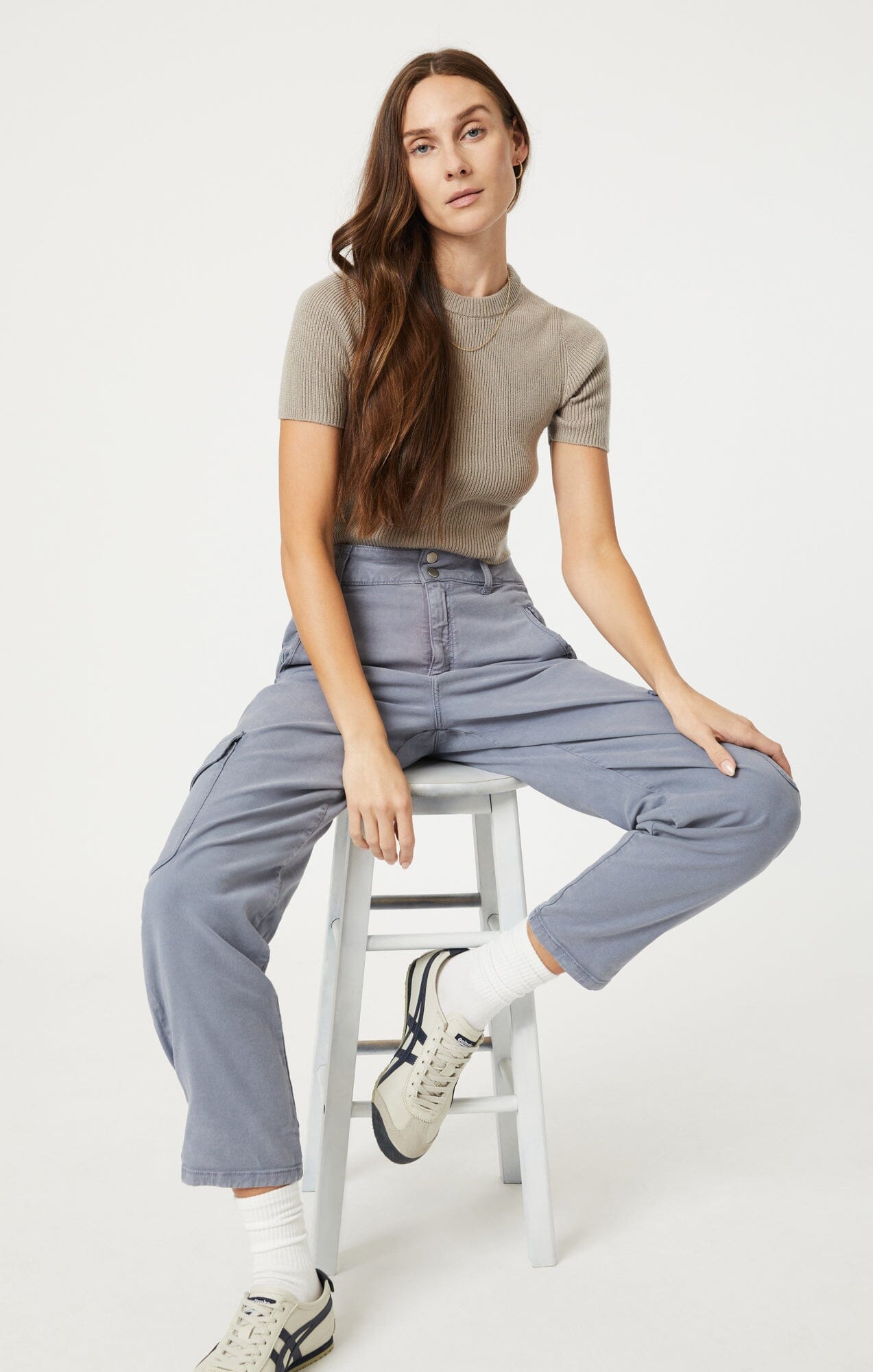 ELSIE CARGO PANTS IN FLINT STONE LUXE TWILL - Mavi Jeans