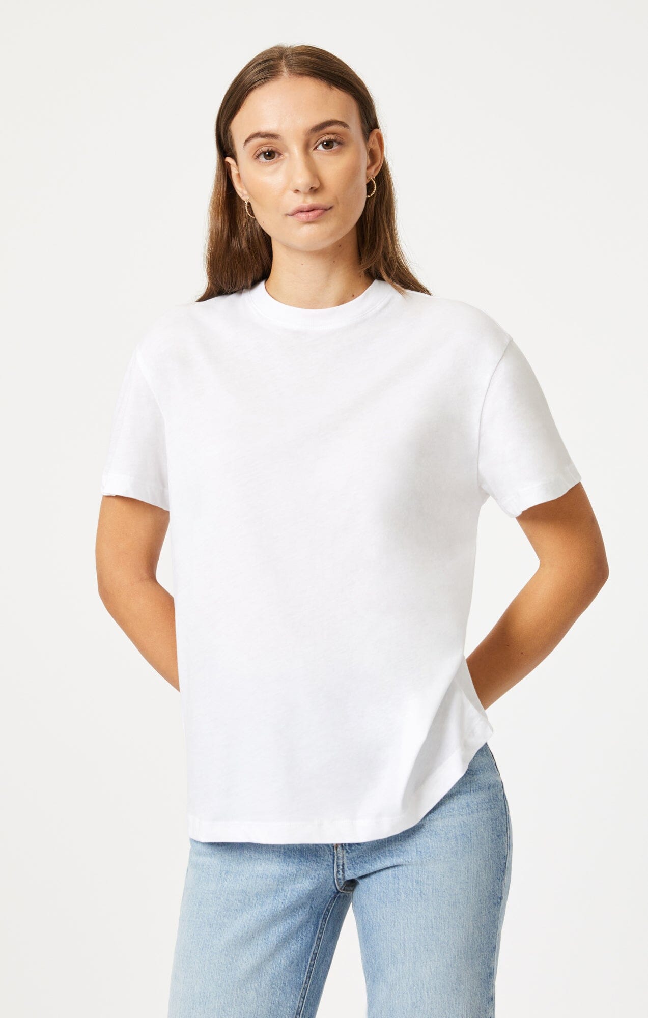 Mavi Women's Crew Neck T-Shirt In White – Mavi Jeans