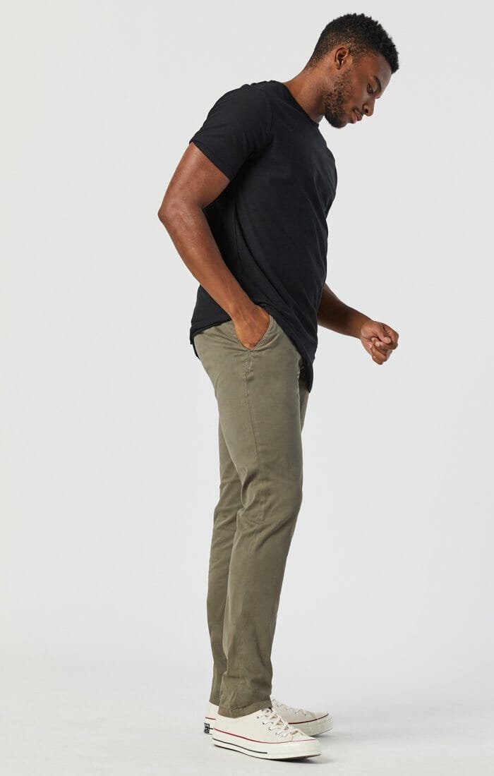 Mavi Men's Johnny Slim Leg Chino In Dusty Olive Twill