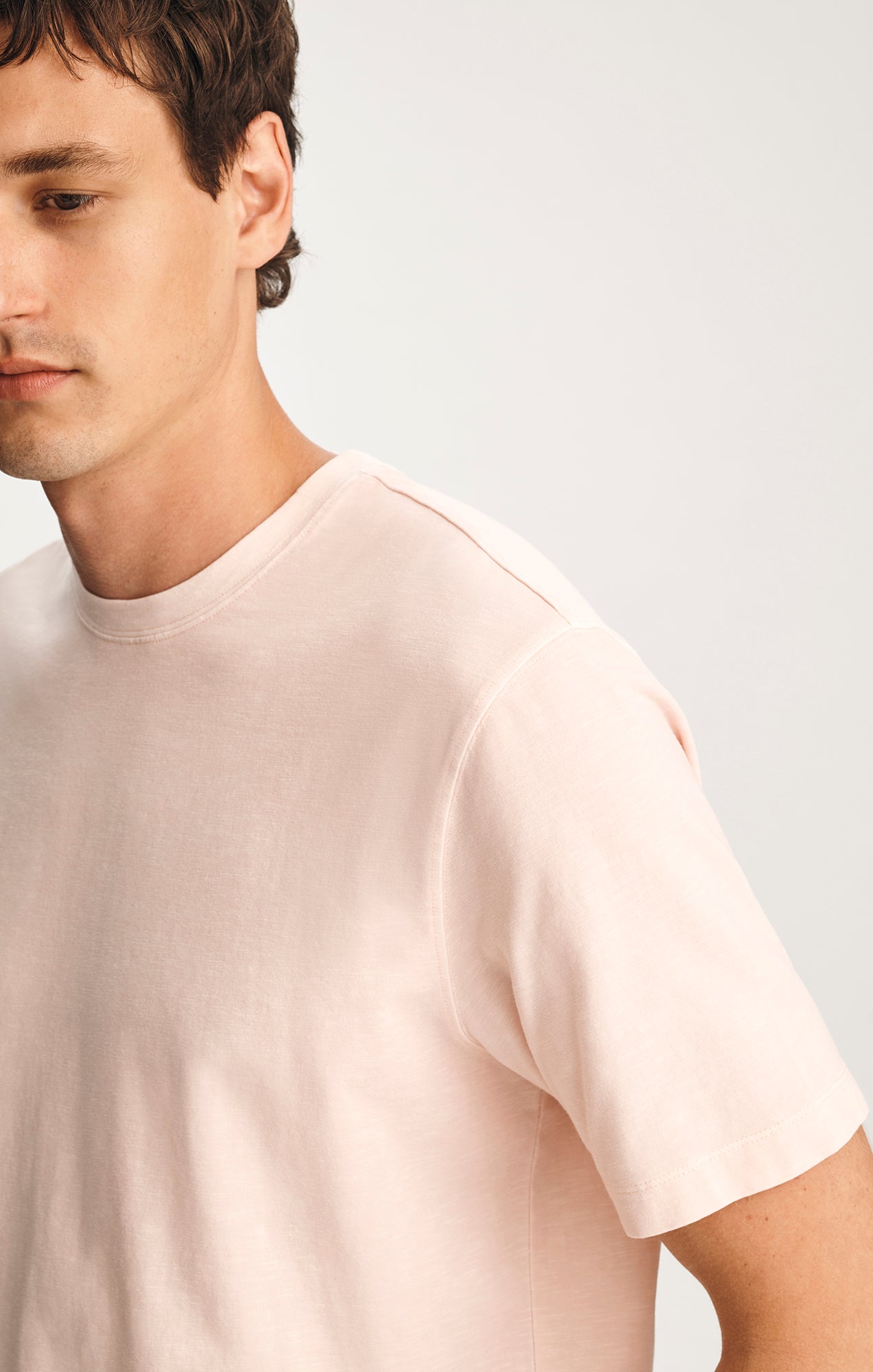 SOFT SLUB CREW NECK T-SHIRT IN SILVER PEONY - Mavi Jeans