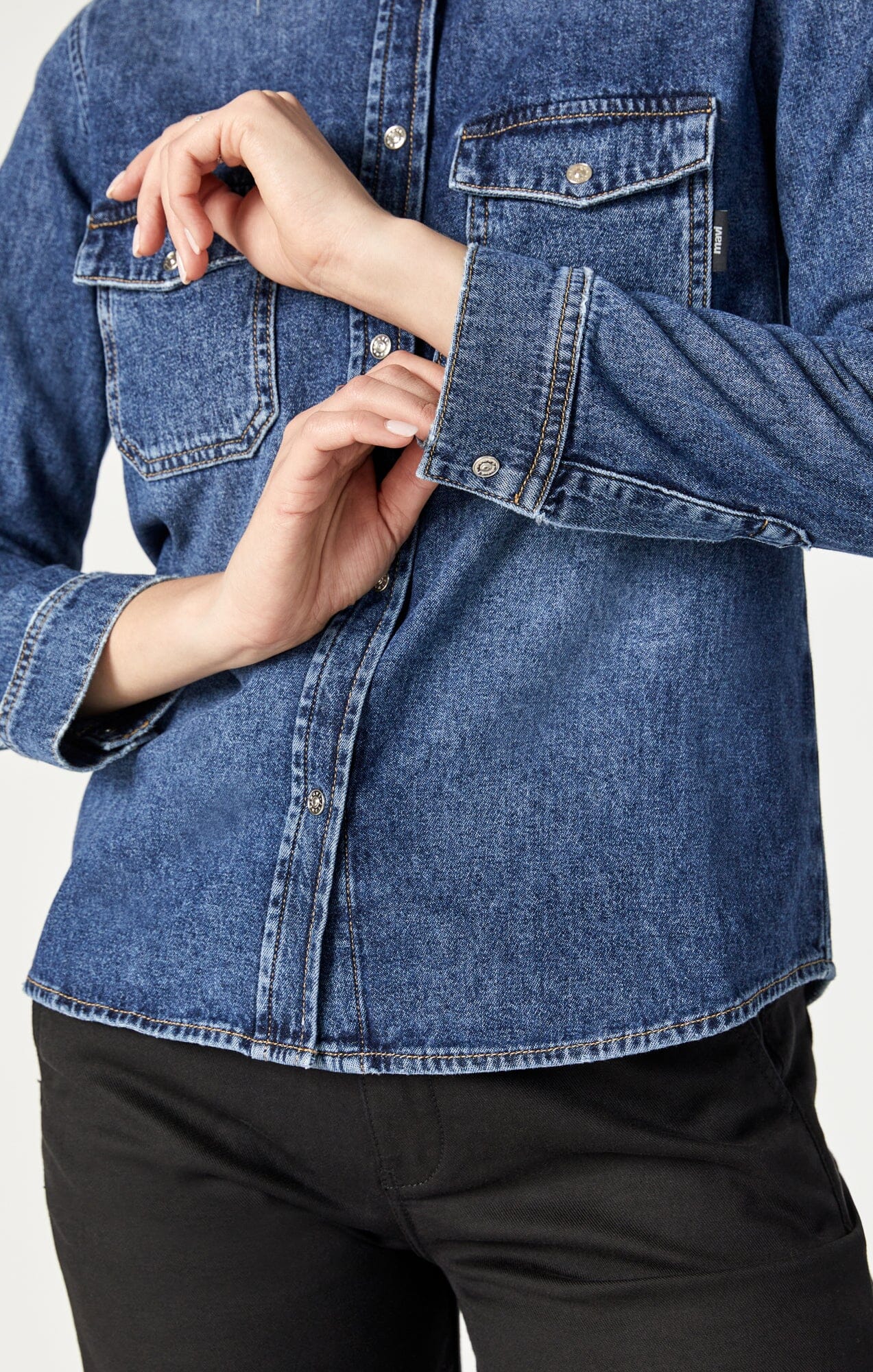 LEVIN SEMI-FITTED DENIM SHIRT IN DARK BLUE DENIM - Mavi Jeans