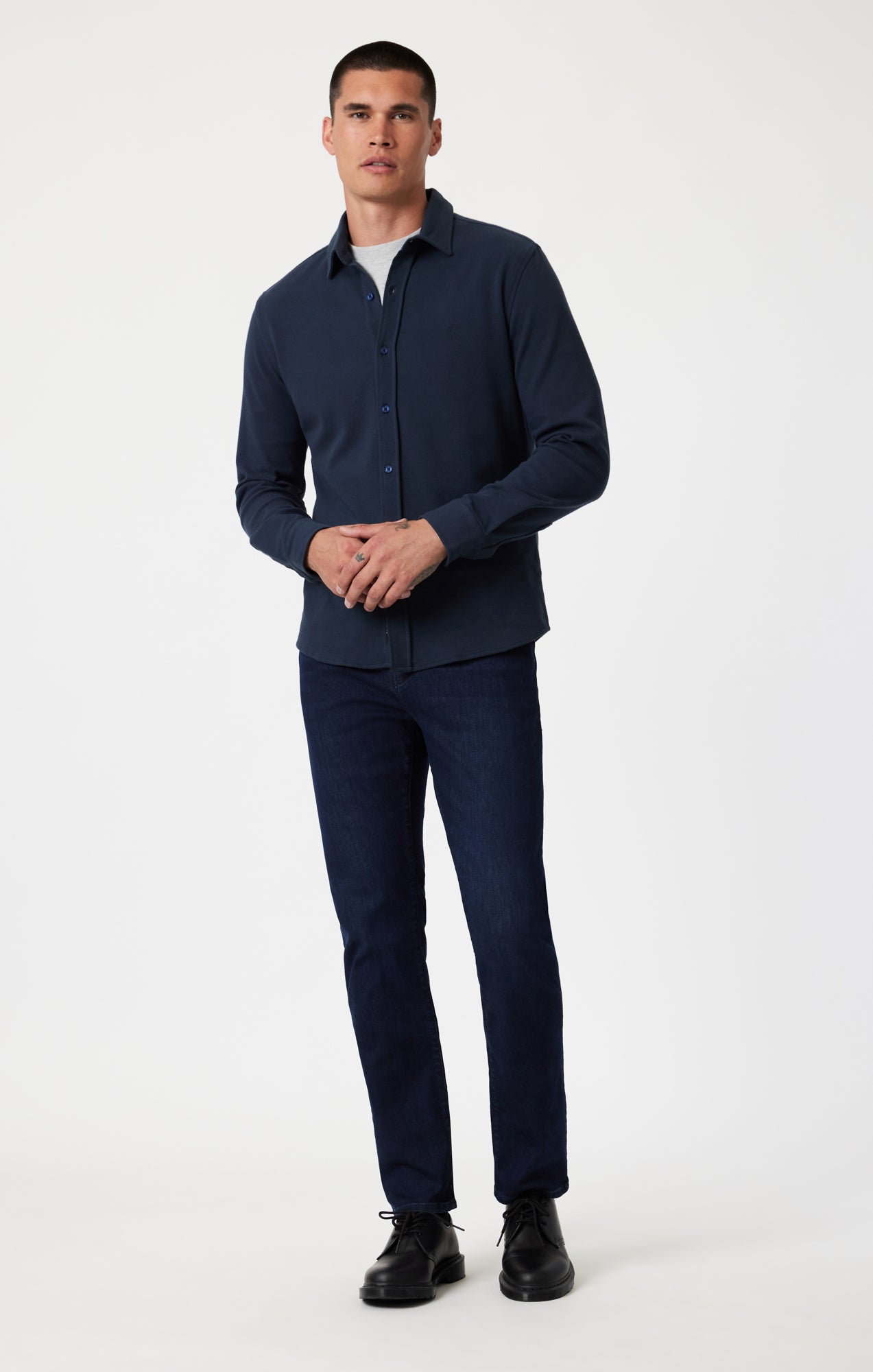 ZACH STRAIGHT LEG IN INK BRUSHED SUPERMOVE - Mavi Jeans