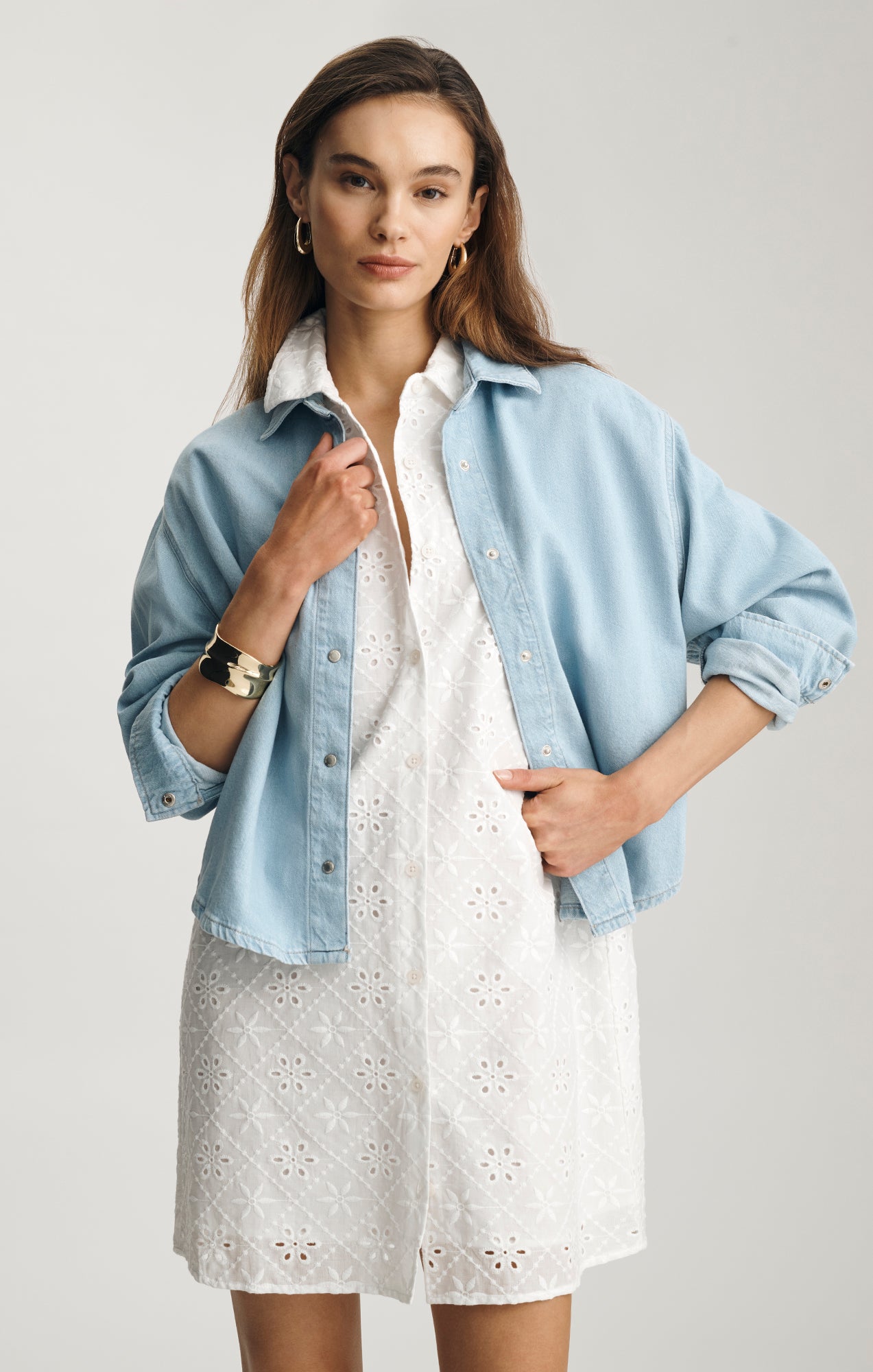 CARLIA DENIM SHIRT IN BLEACHED LINEN DENIM - Mavi Jeans
