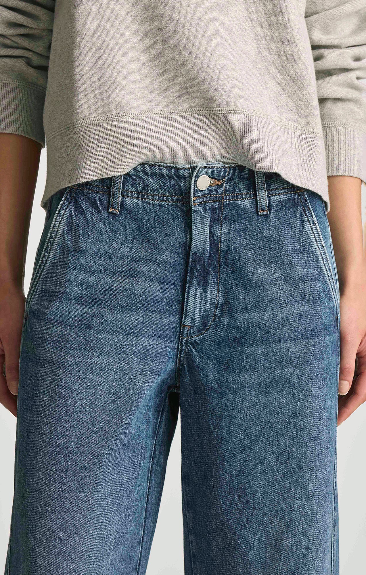 SIENA CHINO WIDE LEG IN DARK SHADED WELL BLUE