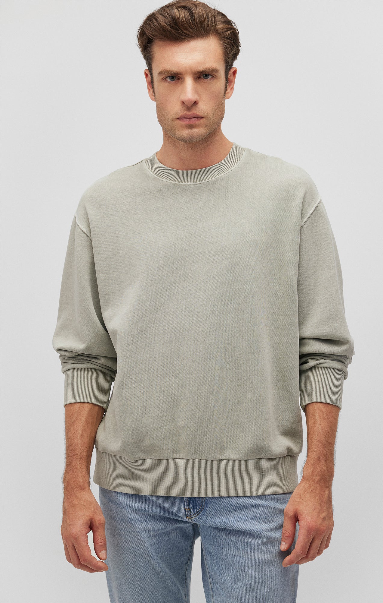 Mavi Men's Crew Neck Sweatshirt In Abbey Stone