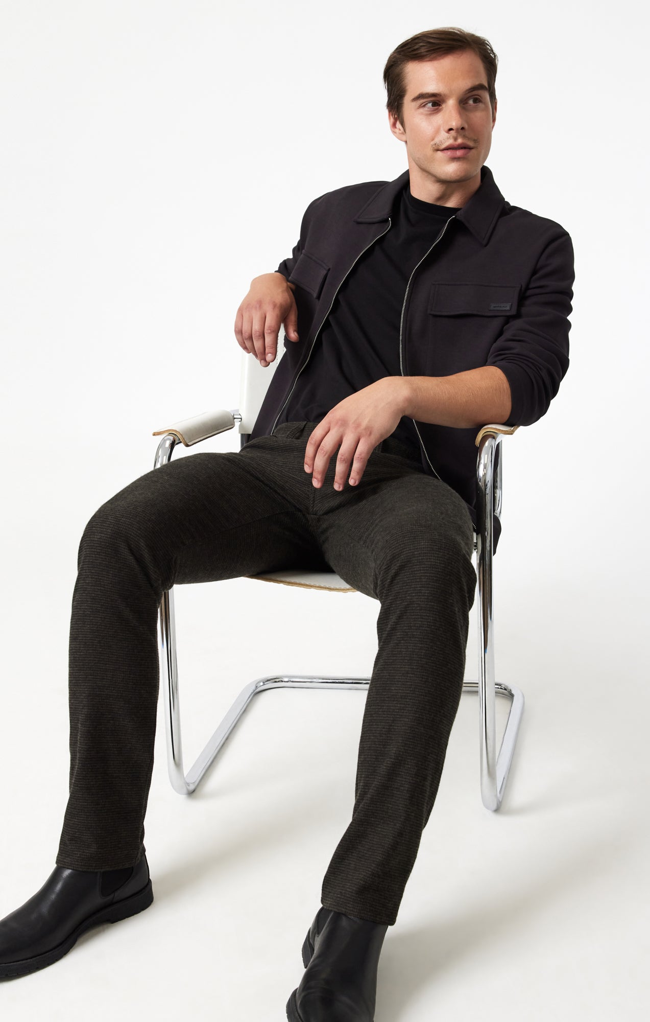 JAKE SLIM LEG IN BROWN HERRINGBONE - Mavi Jeans