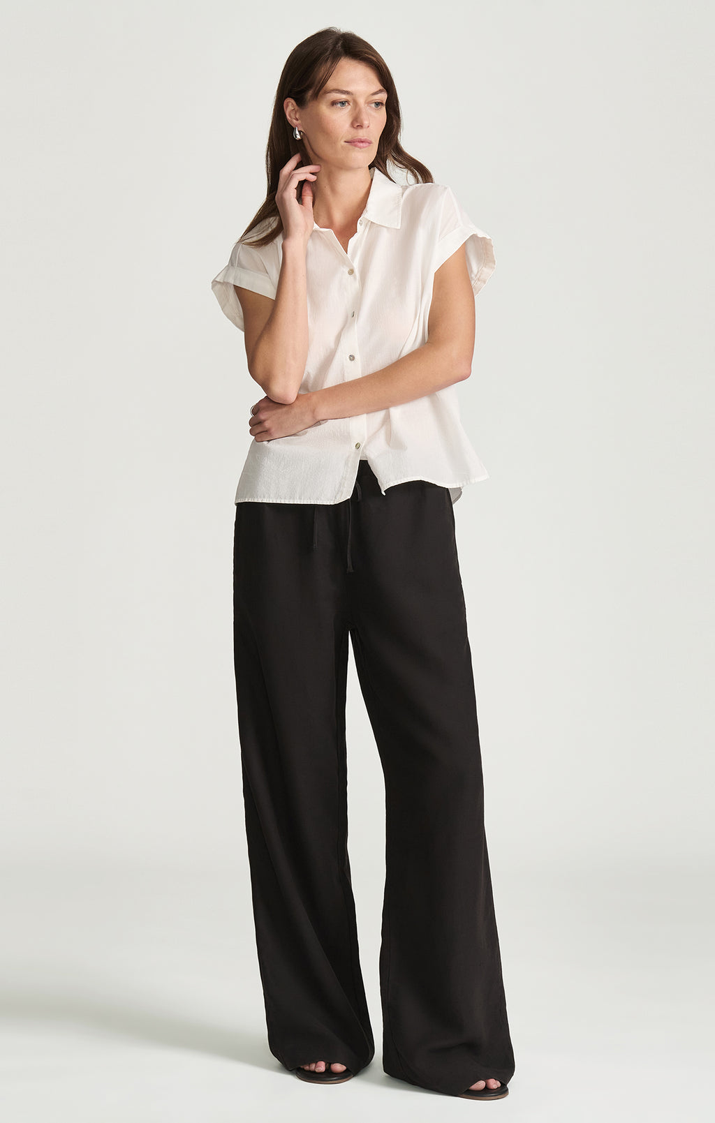 MARCELA WIDE LEG IN BLACK LINEN - Mavi Jeans