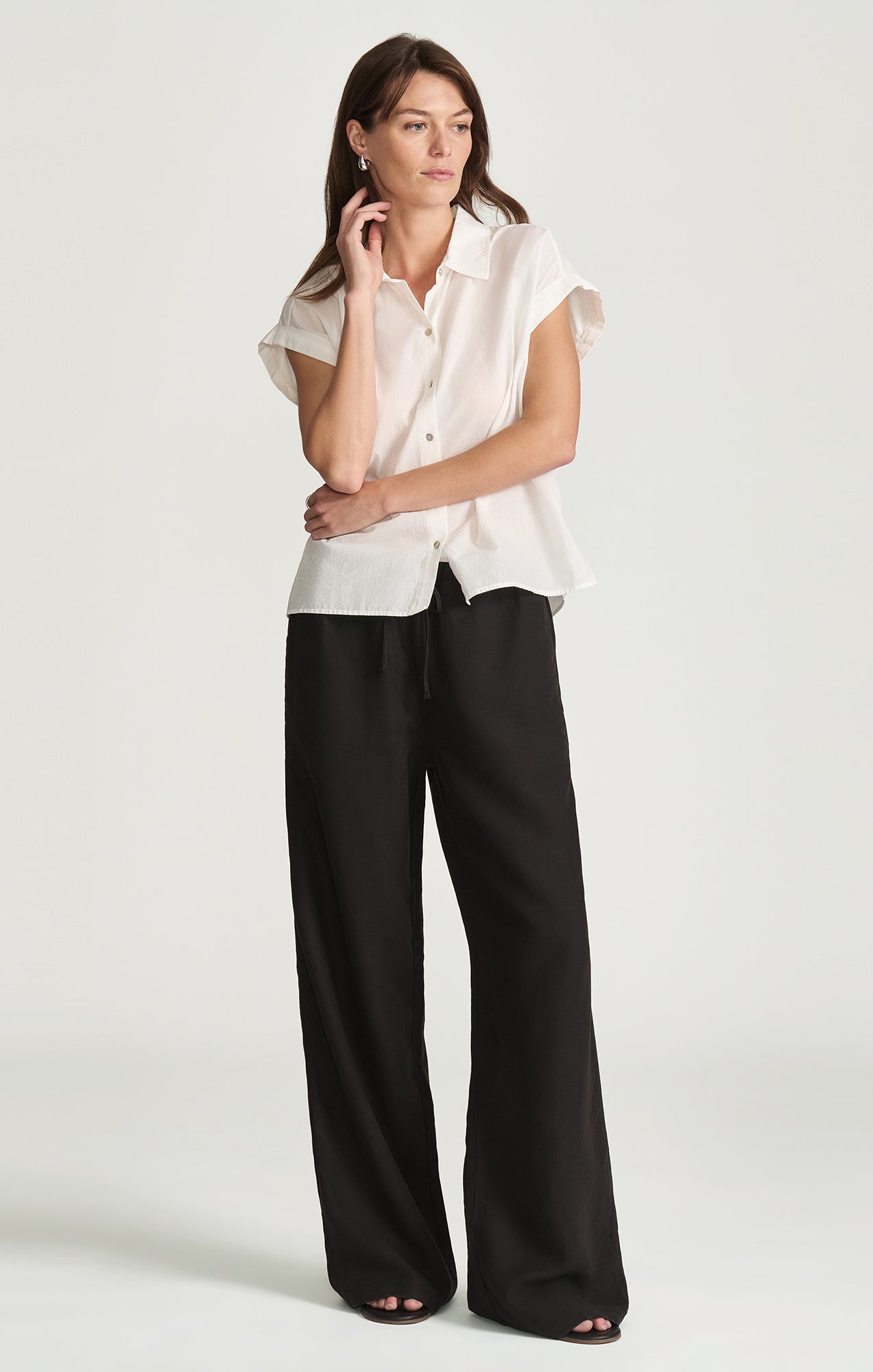 MARCELA WIDE LEG IN BLACK LINEN - Mavi Jeans