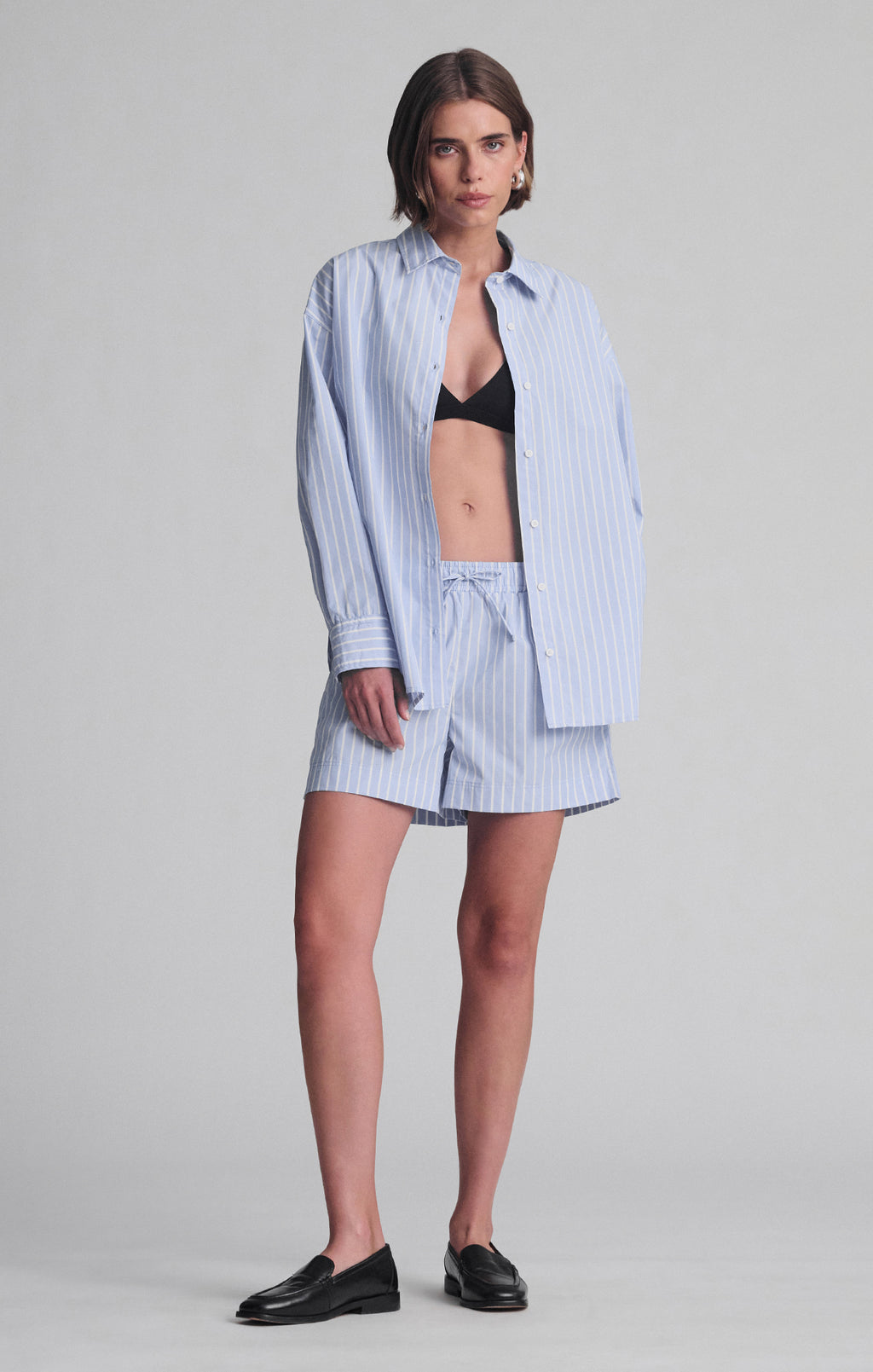 PULL-ON SHORTS IN BLUE STRIPE - Mavi Jeans