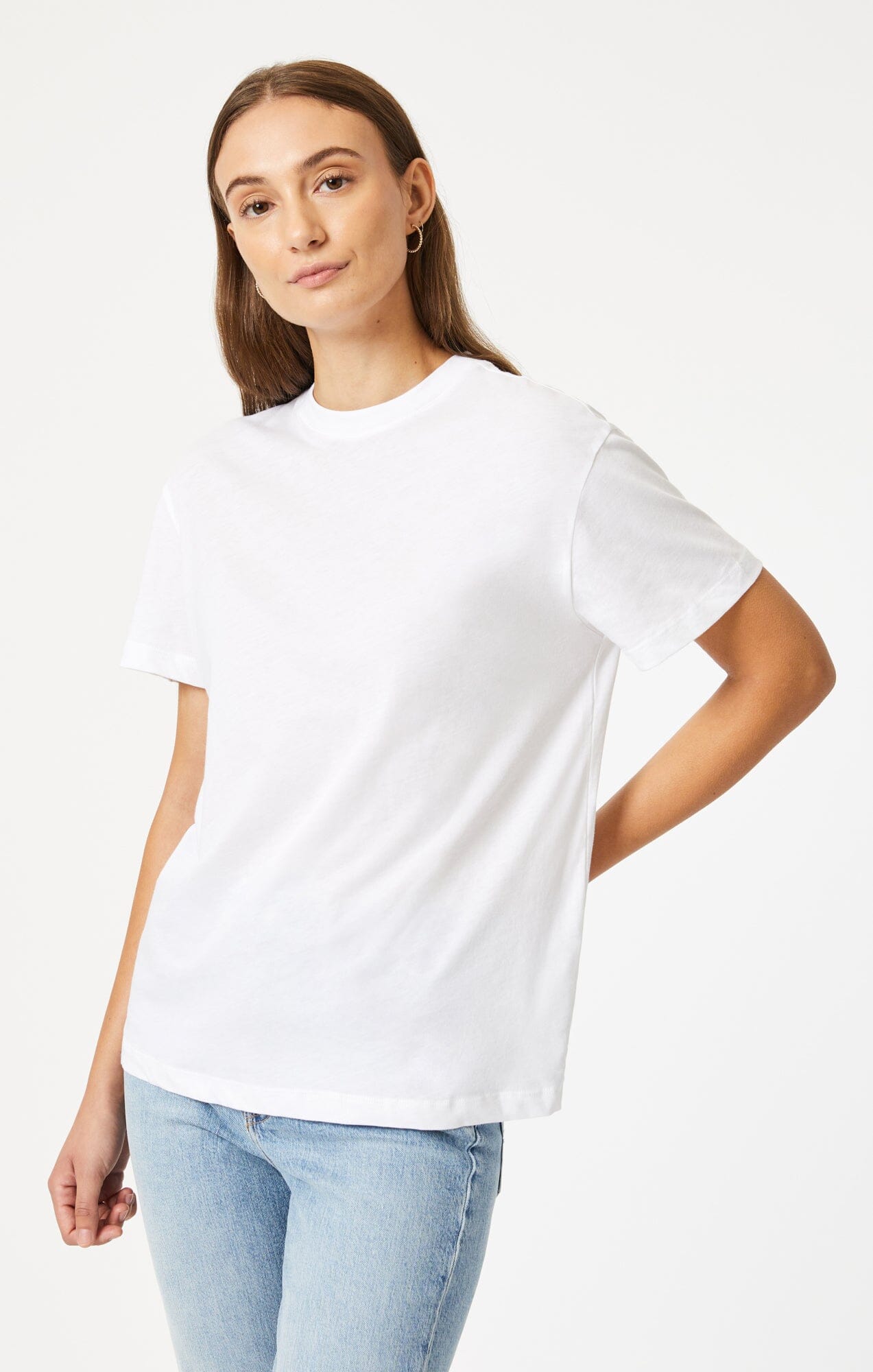 Mavi Women's Crew Neck T-Shirt In White – Mavi Jeans