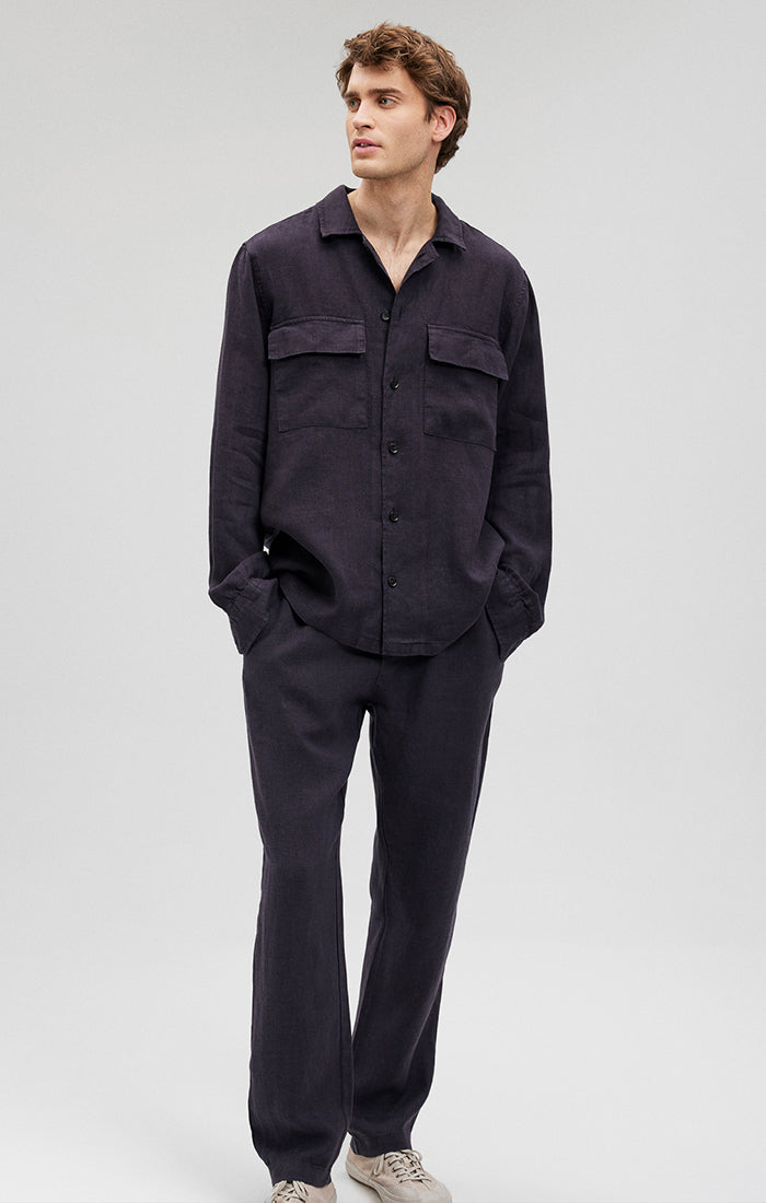 DOUBLE POCKET BUTTON-UP LINEN SHIRT IN PERISCOPE - Mavi Jeans