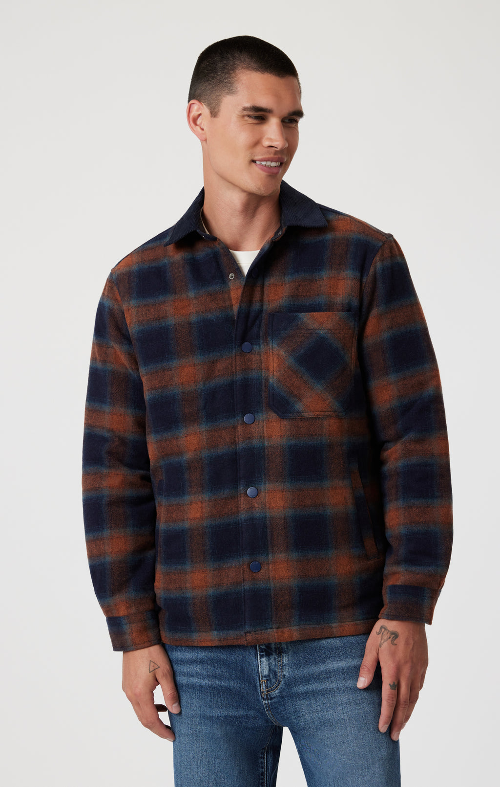 PLAID SHACKET IN BRICK RED CHECK - Mavi Jeans