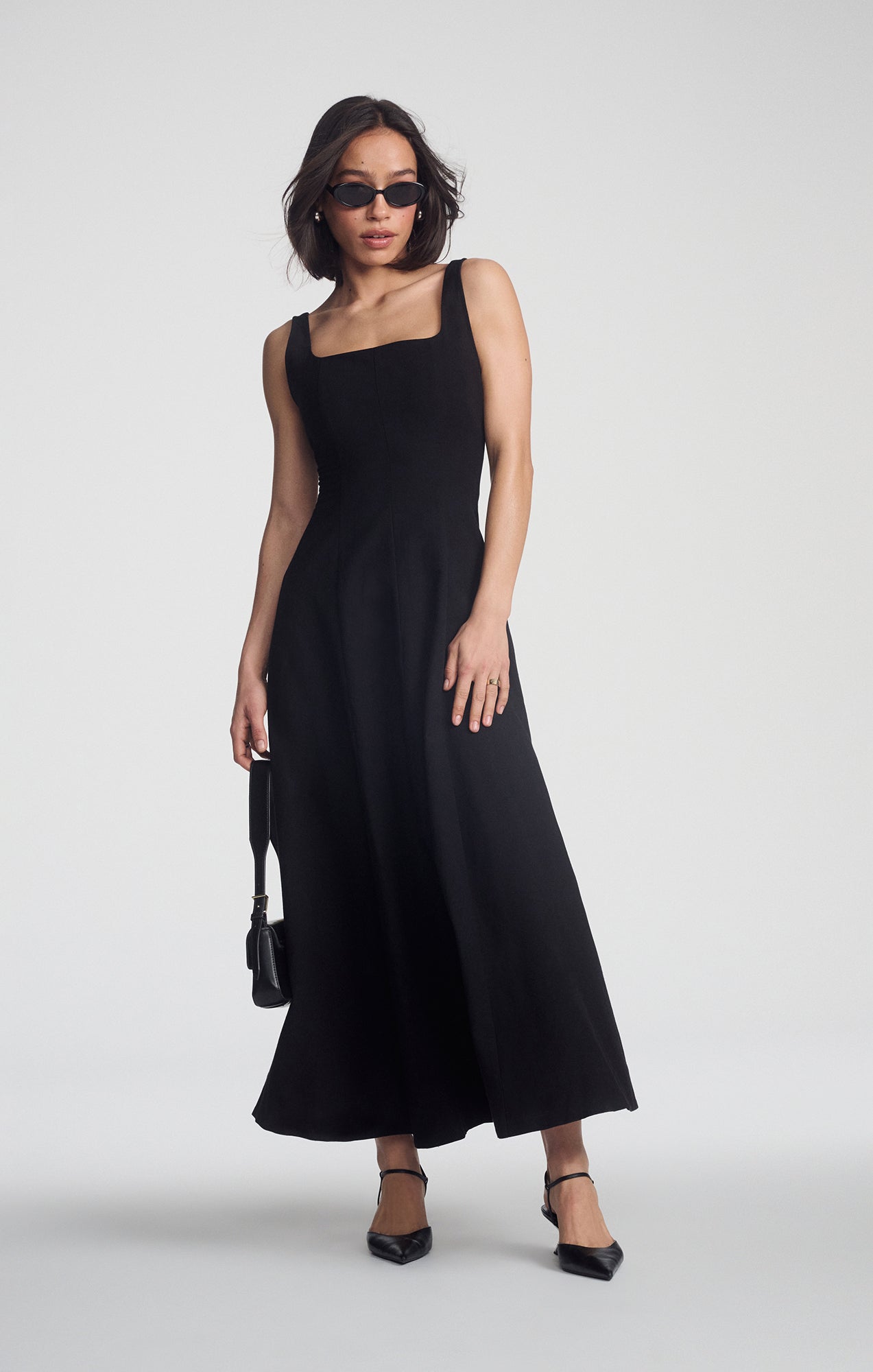 Mavi Women's Square Neck Maxi Dress In Black – Mavi Jeans