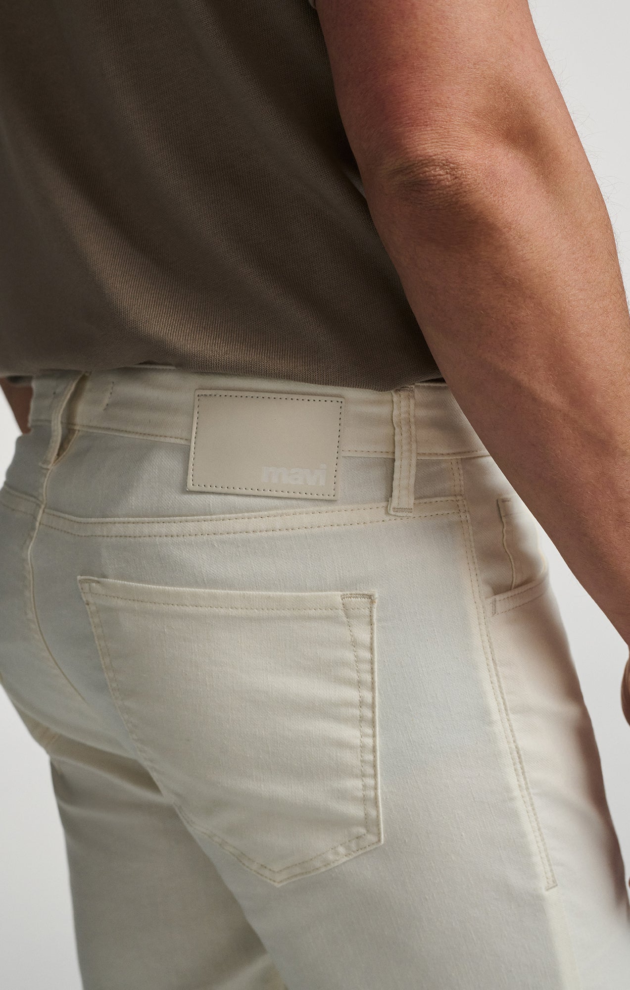 JAKE SLIM LEG IN OFF WHITE LINEN - Mavi Jeans