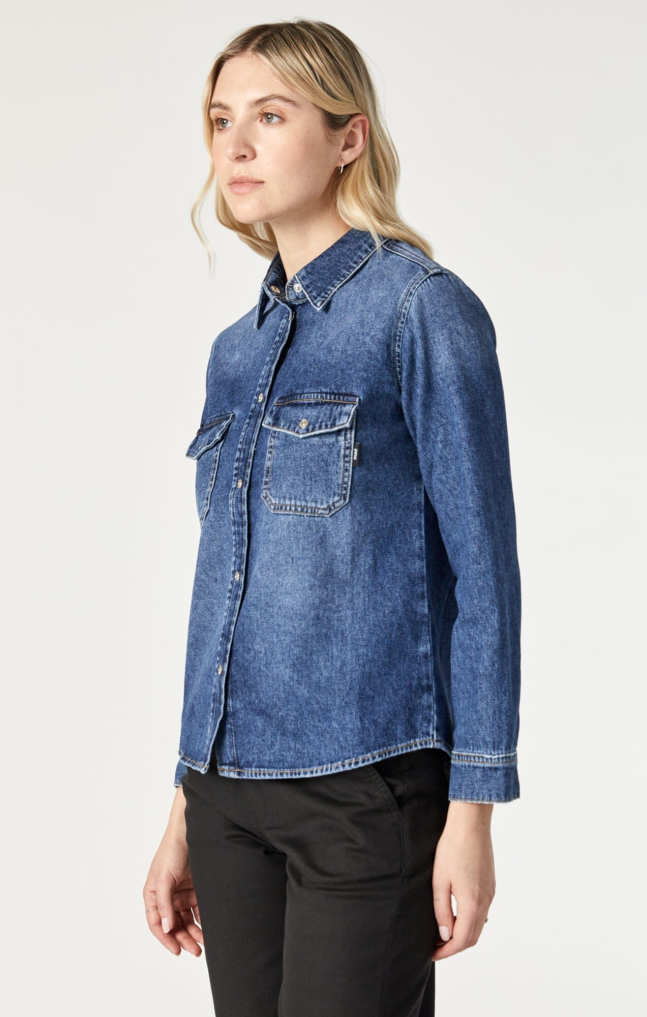 LEVIN SEMI-FITTED DENIM SHIRT IN DARK BLUE DENIM - Mavi Jeans