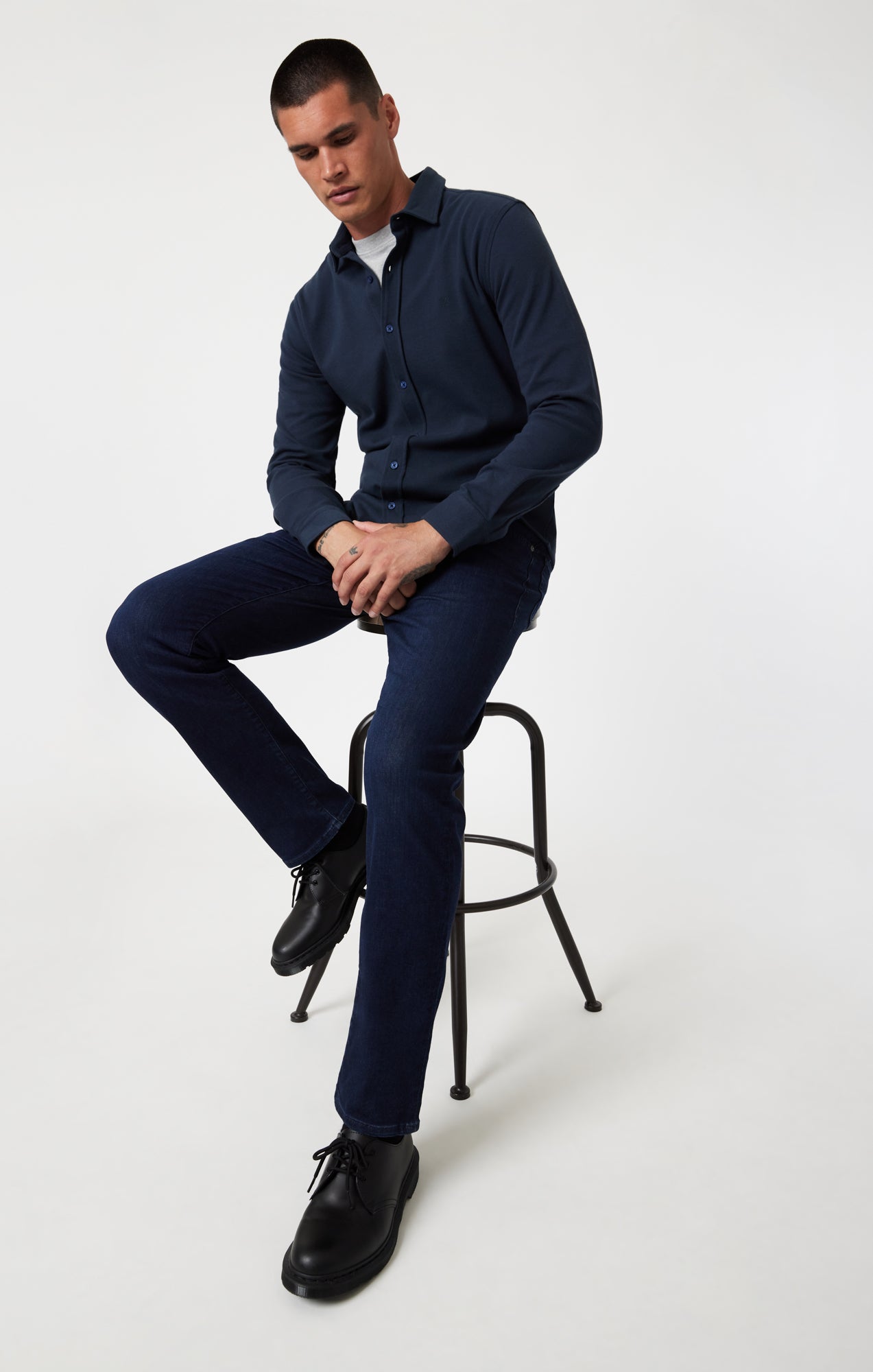 ZACH STRAIGHT LEG IN INK BRUSHED SUPERMOVE - Mavi Jeans
