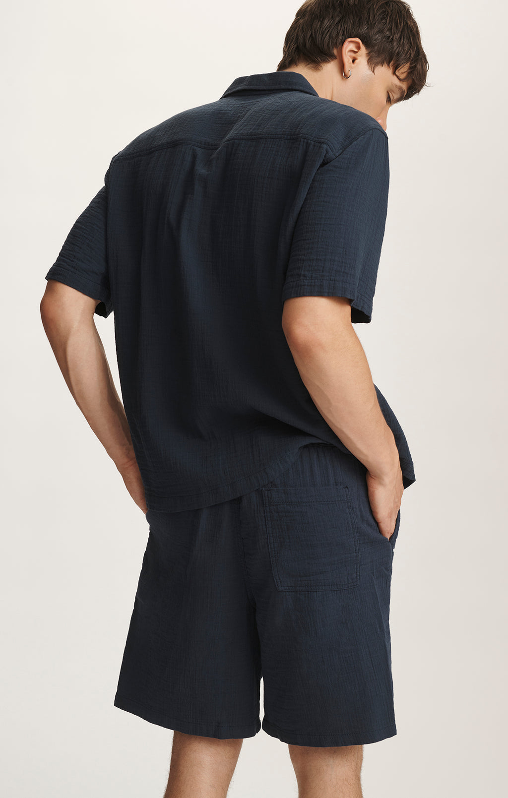 GAUZE SHORTS IN OUTER SPACE - Mavi Jeans