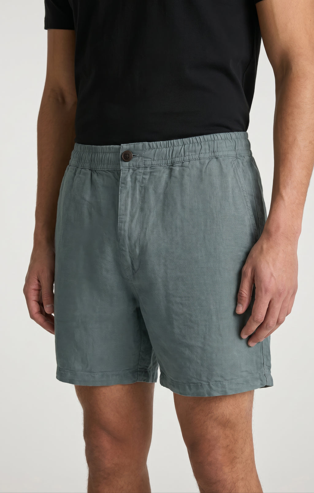 DAXON SHORTS IN TEAL LINEN