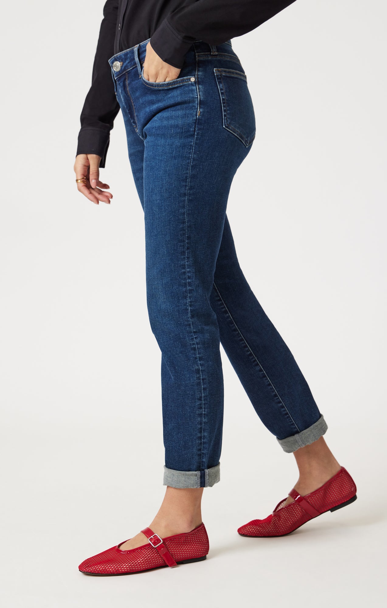 EMMA SLIM BOYFRIEND IN DEEP BRUSHED TRIBECA - Mavi Jeans