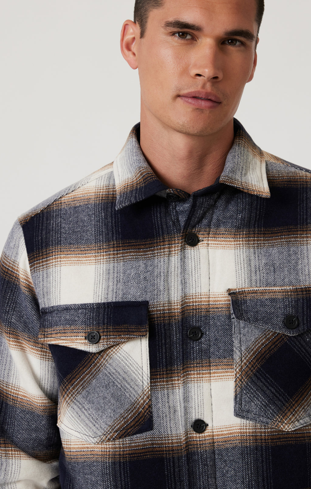 PLAID SHACKET IN BROWN CHECK - Mavi Jeans